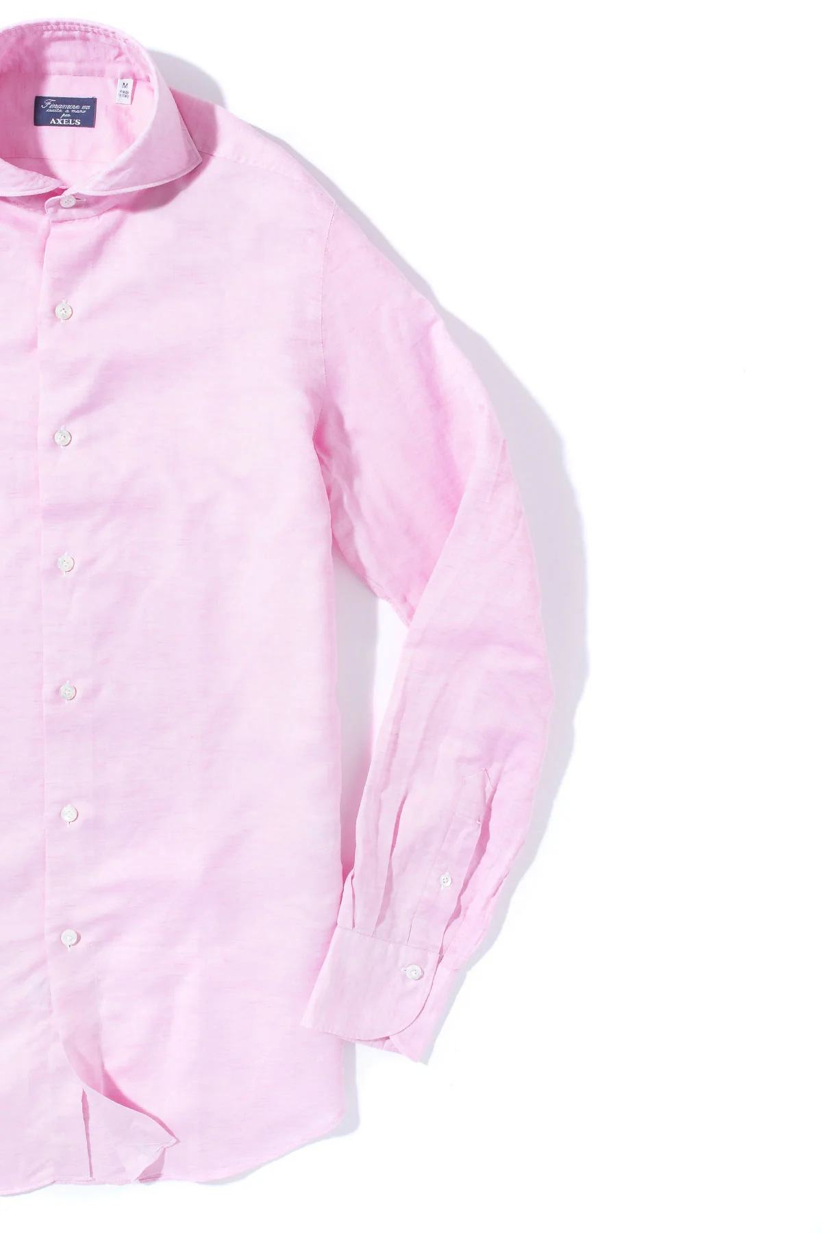 Andorra Carlo Riva Cotton Linen Shirt In Pink - Image 2