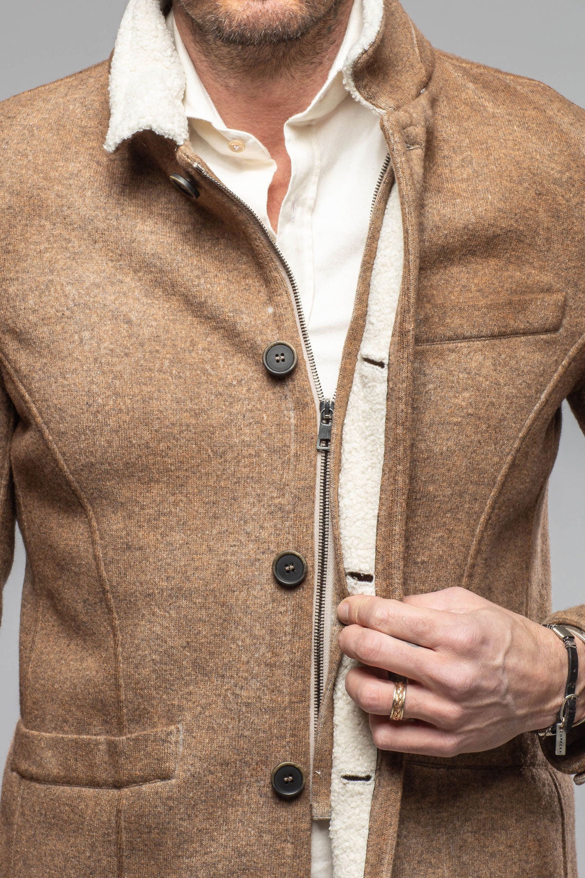 Bale Sherpa Jacket In Tan - Image 3