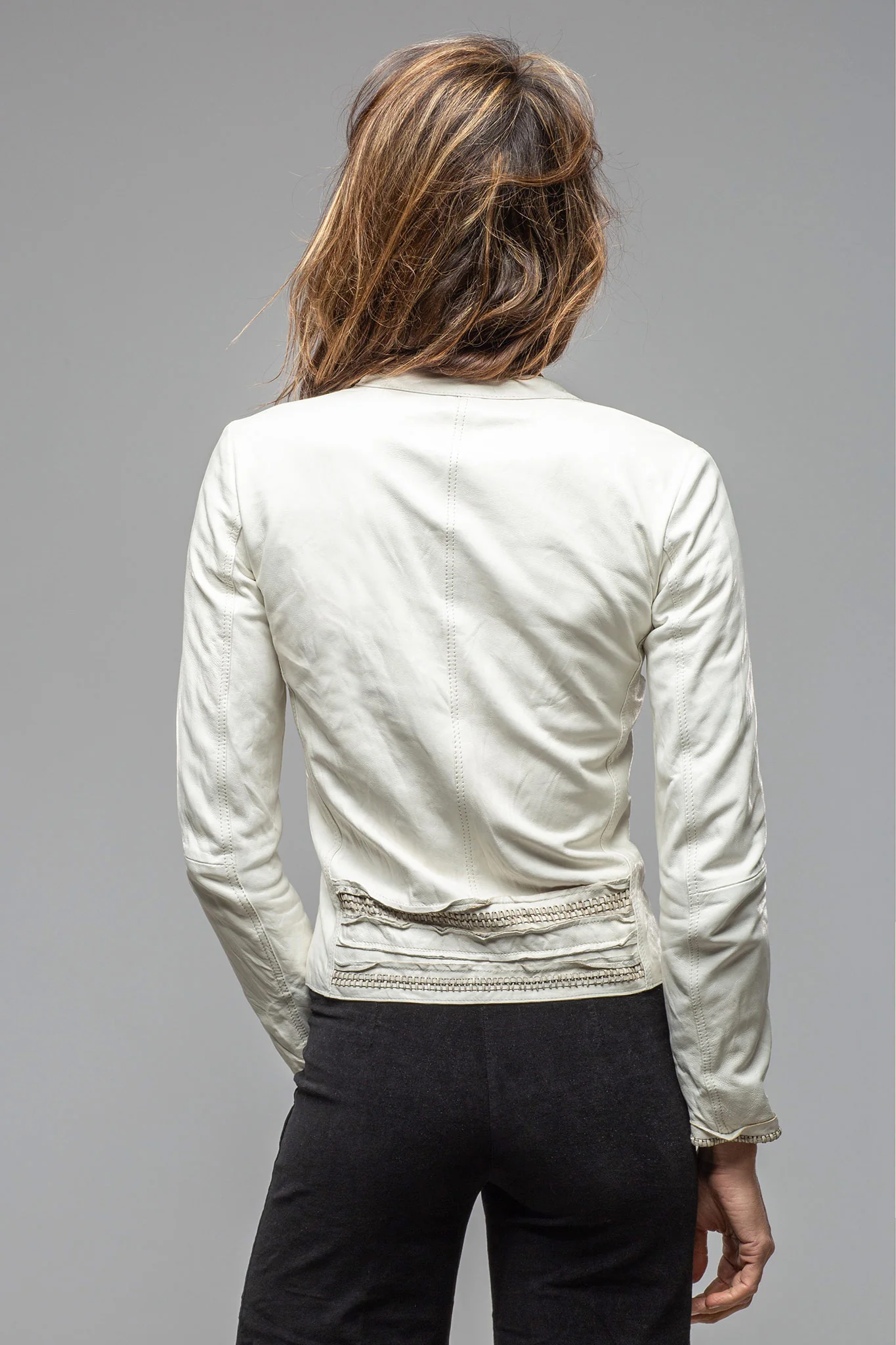 Becca Leather Jacket in White - Image 3