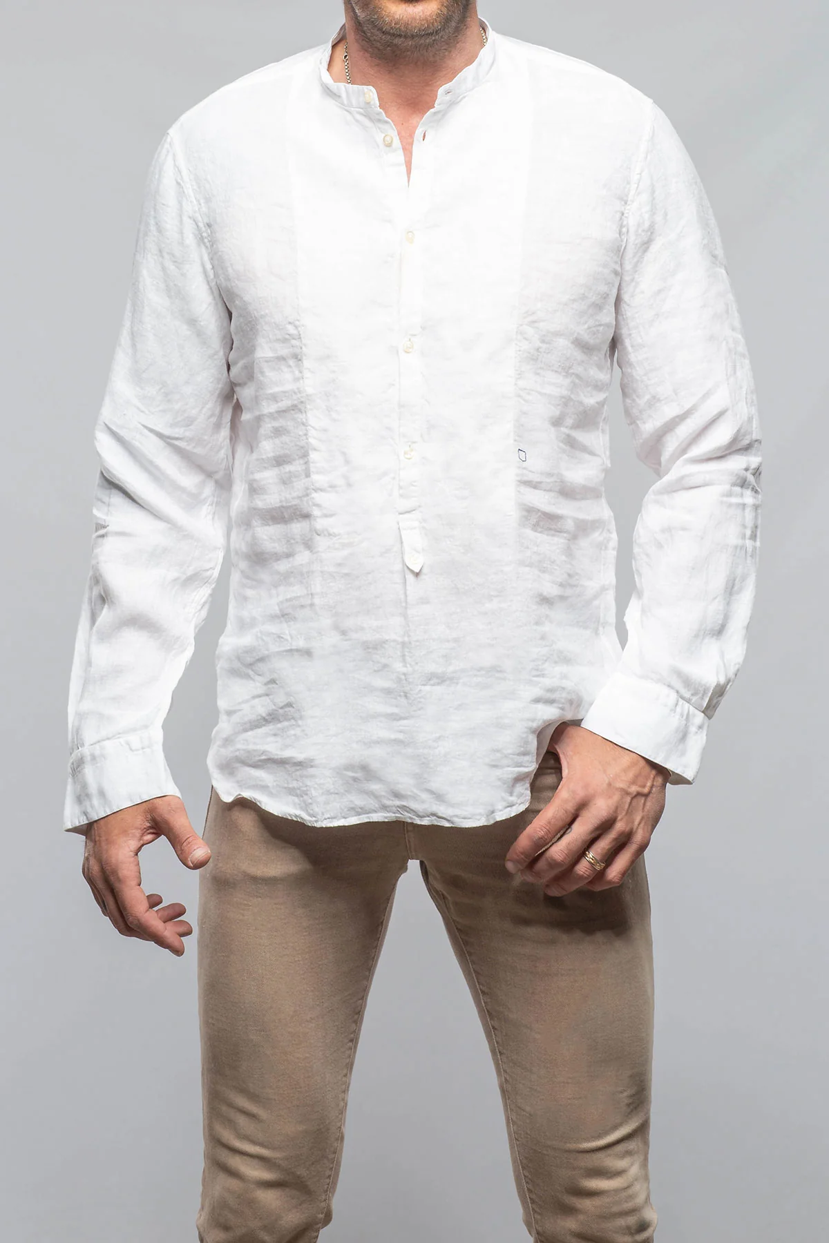 Bianco Banded Linen Jersey