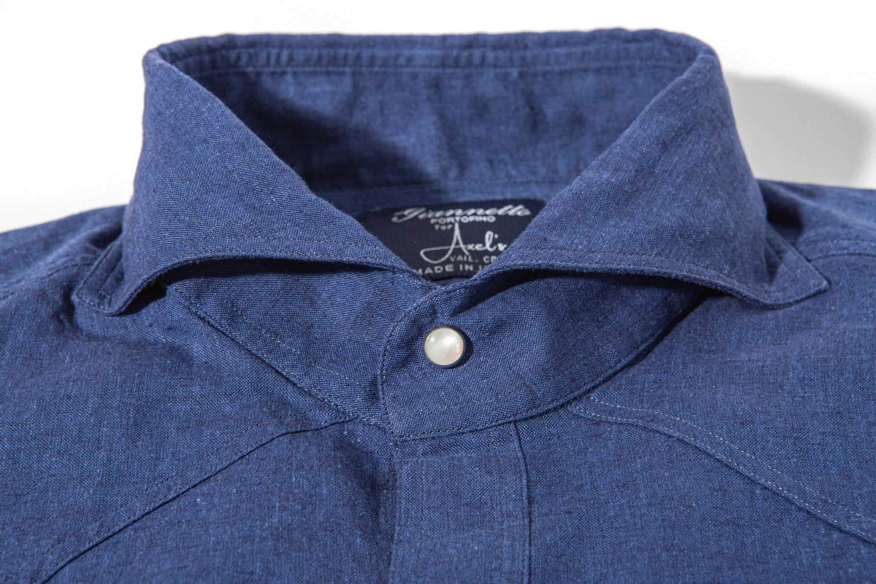Blanton Linen Cotton Solid Shirt In Navy - Image 3