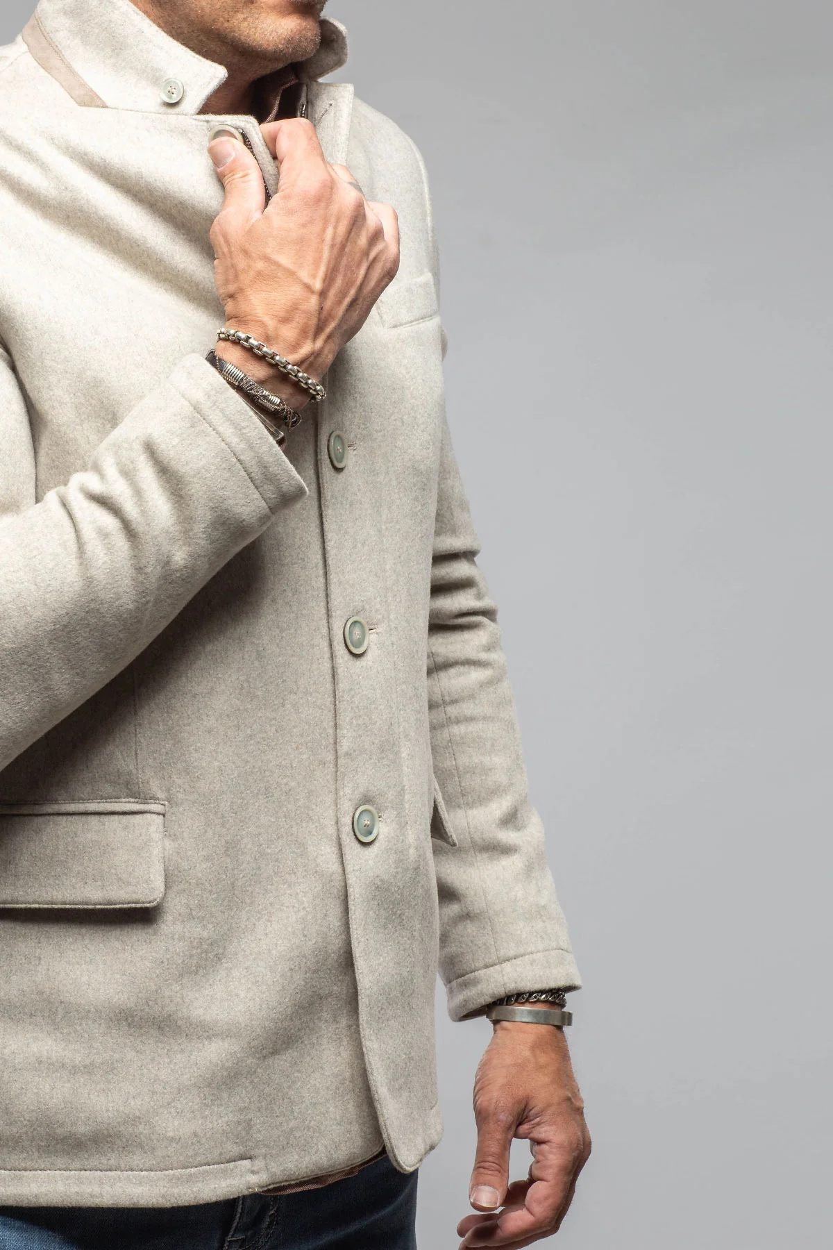 Bridgerton Cashmere Gentleman Jacket In Stone - Image 4