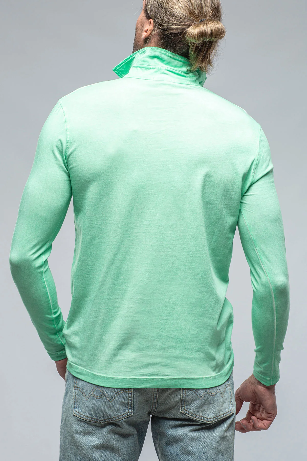 Cafe Paco LS Polo Shirt In Light Mint - Image 3