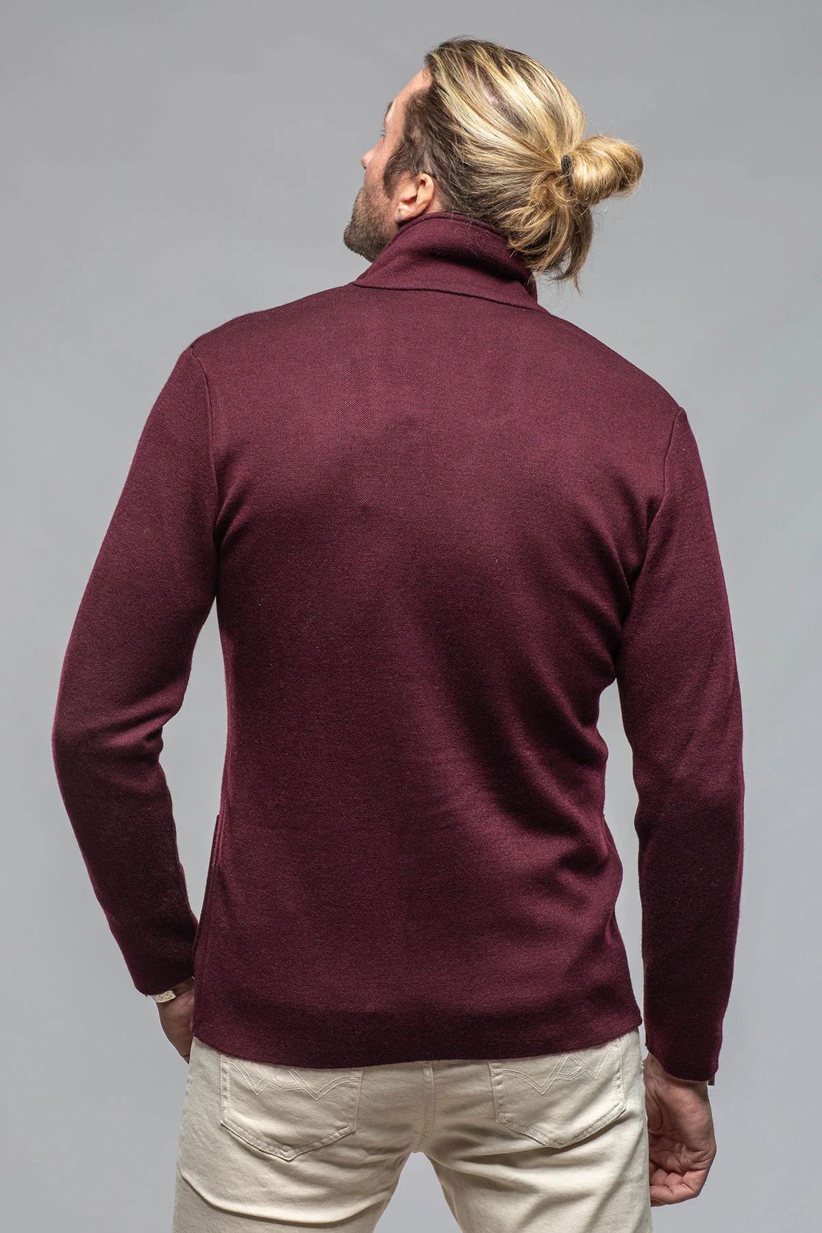 Camarena Cashmere Swacket In Burgundy - Image 4