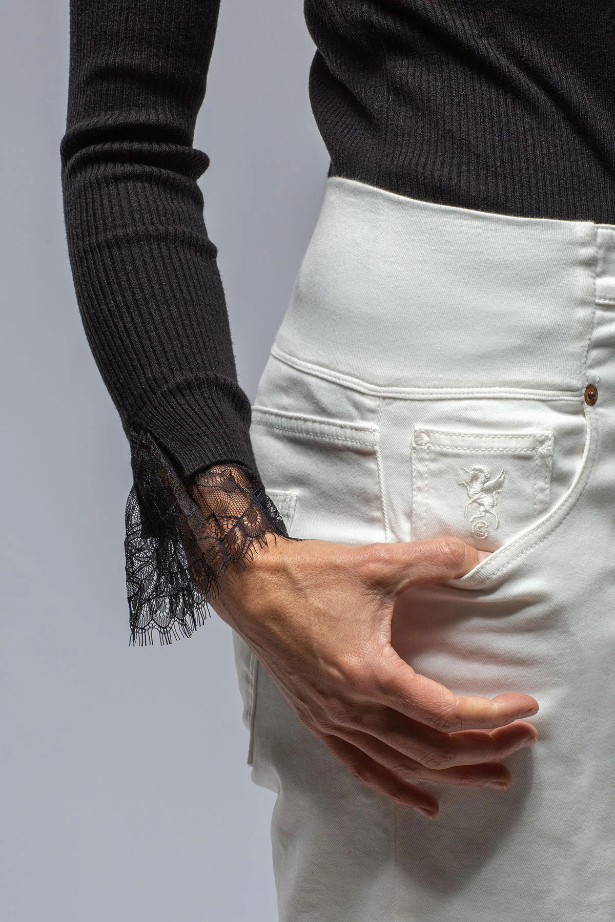 Cara Wide Leg Cotton Pant In Off White - Image 4