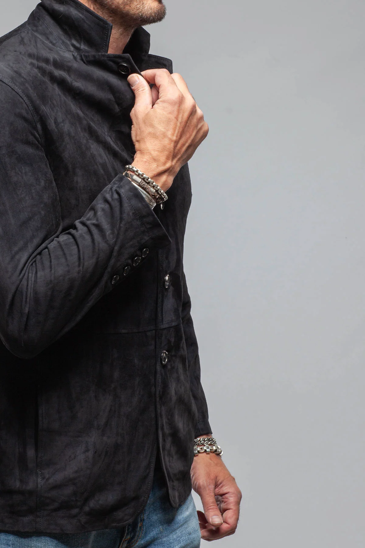 Cassidy Suede Blazer In Oltremare - Image 3