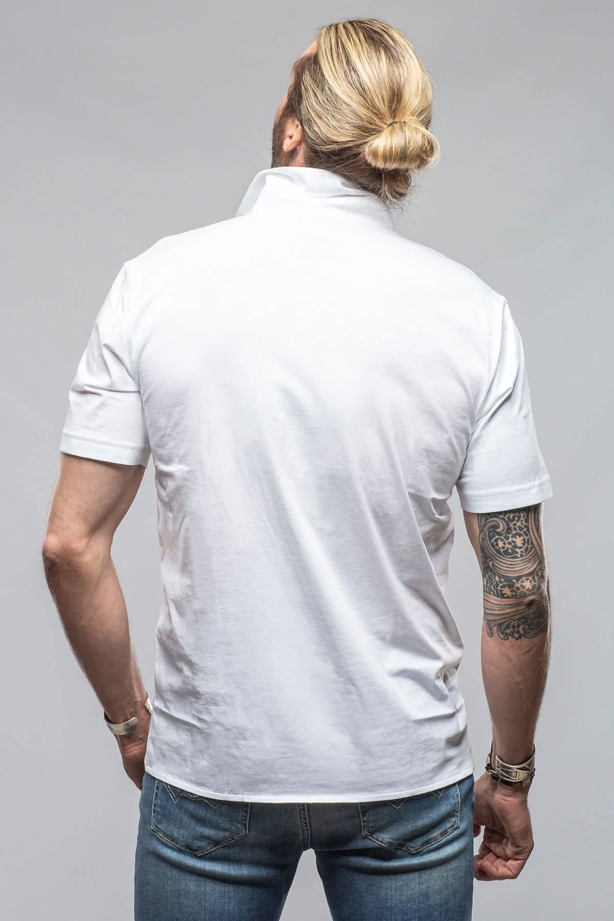Catalina Button Up Polo In White - Image 4