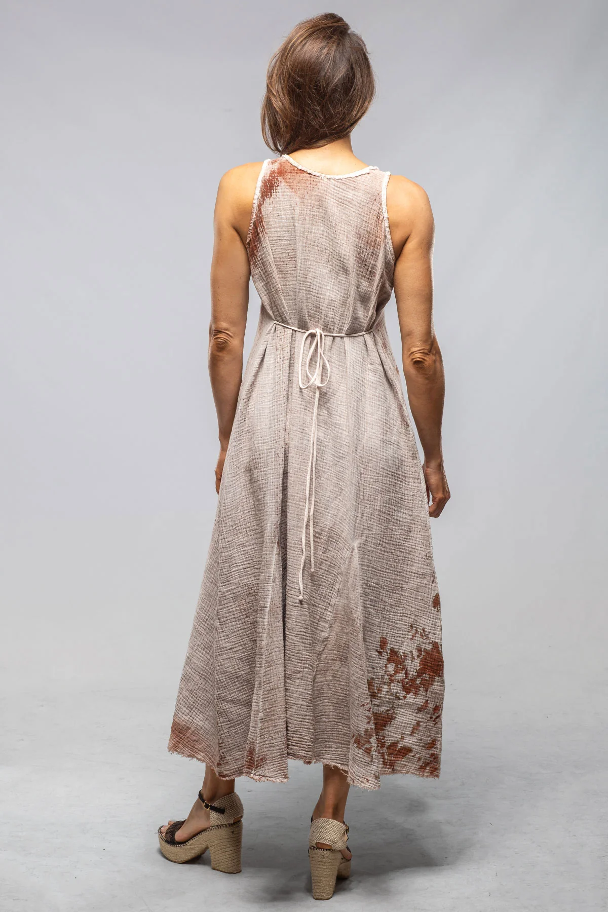 Cora Dress With Painted Detail In Clay - Image 3