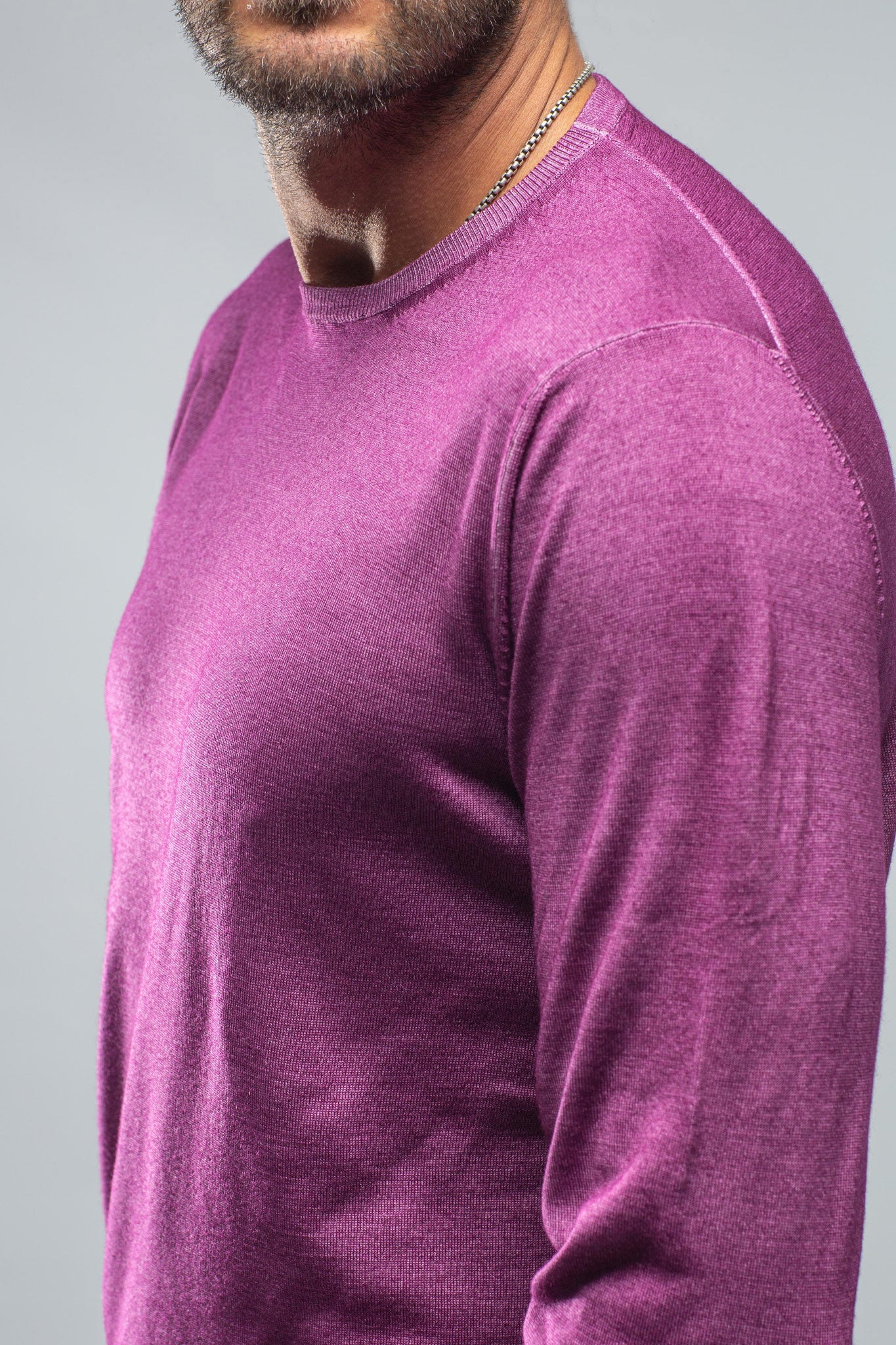 Crosby Merino Sweater In Wine - Image 3