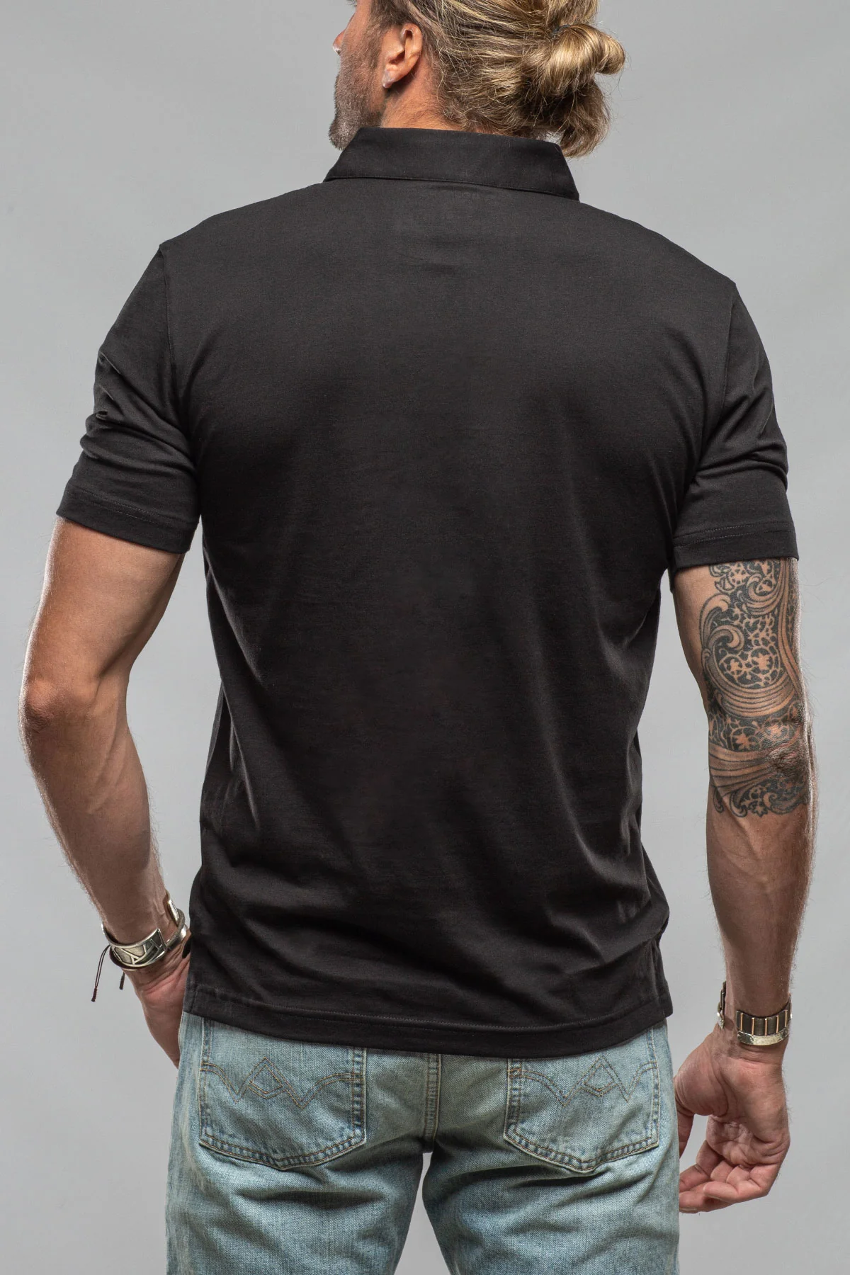 Cruz Cotton Polo in Black - Image 4