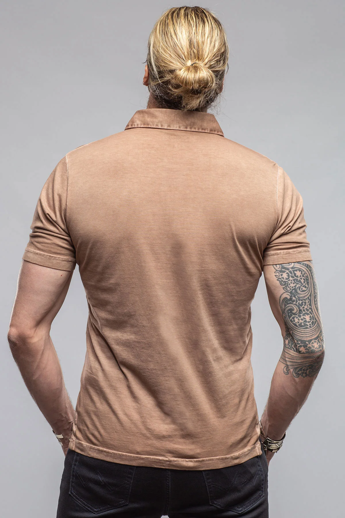 Cruz Cotton Polo in Coffee - Image 3
