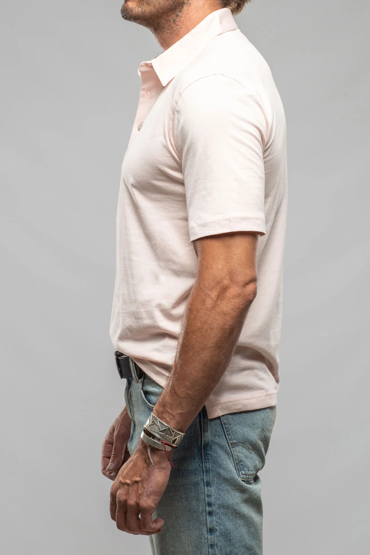 Cruz Cotton Polo in Pink - Image 3