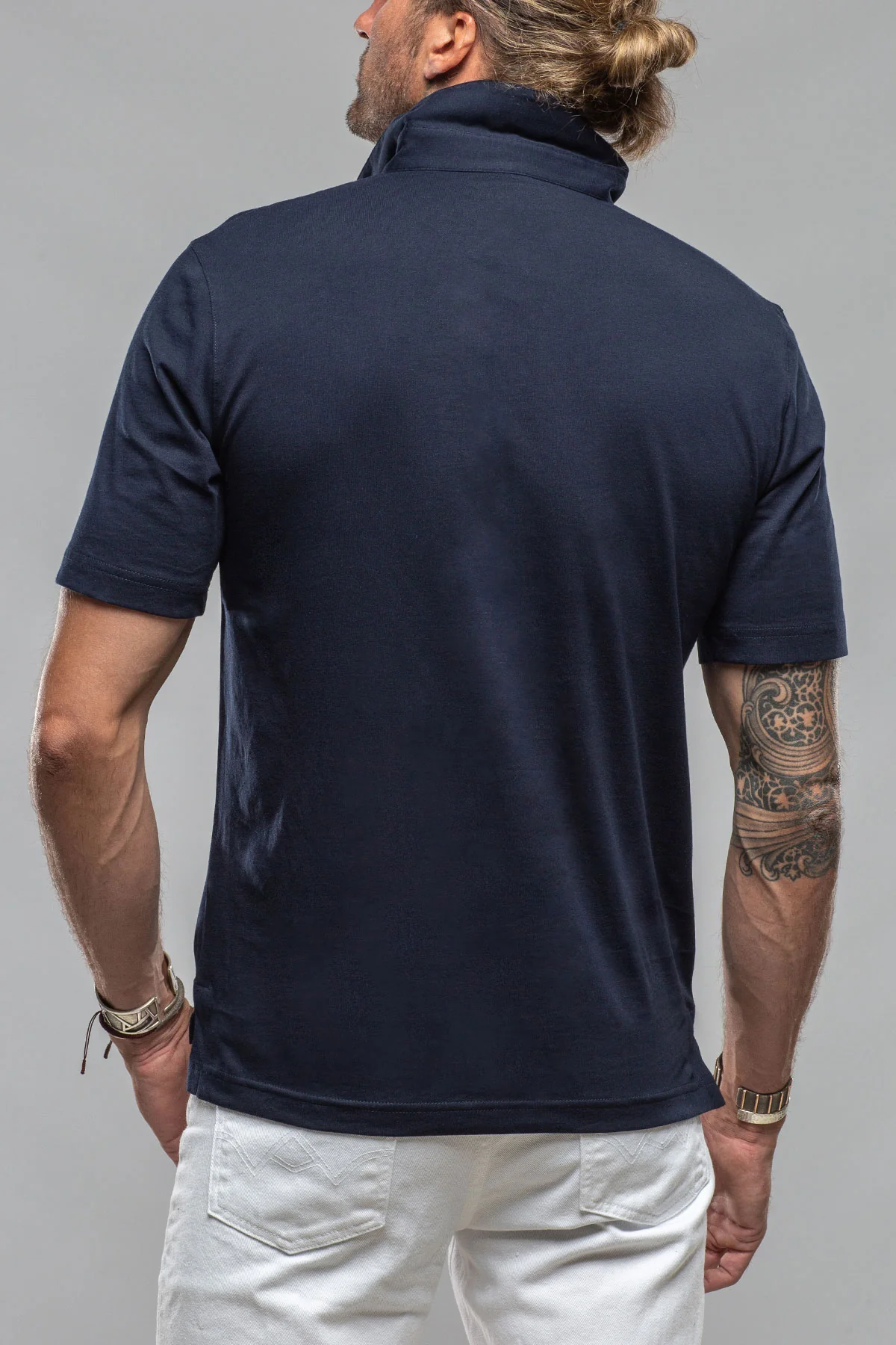 Cruz Cotton Polo in True Navy - Image 4