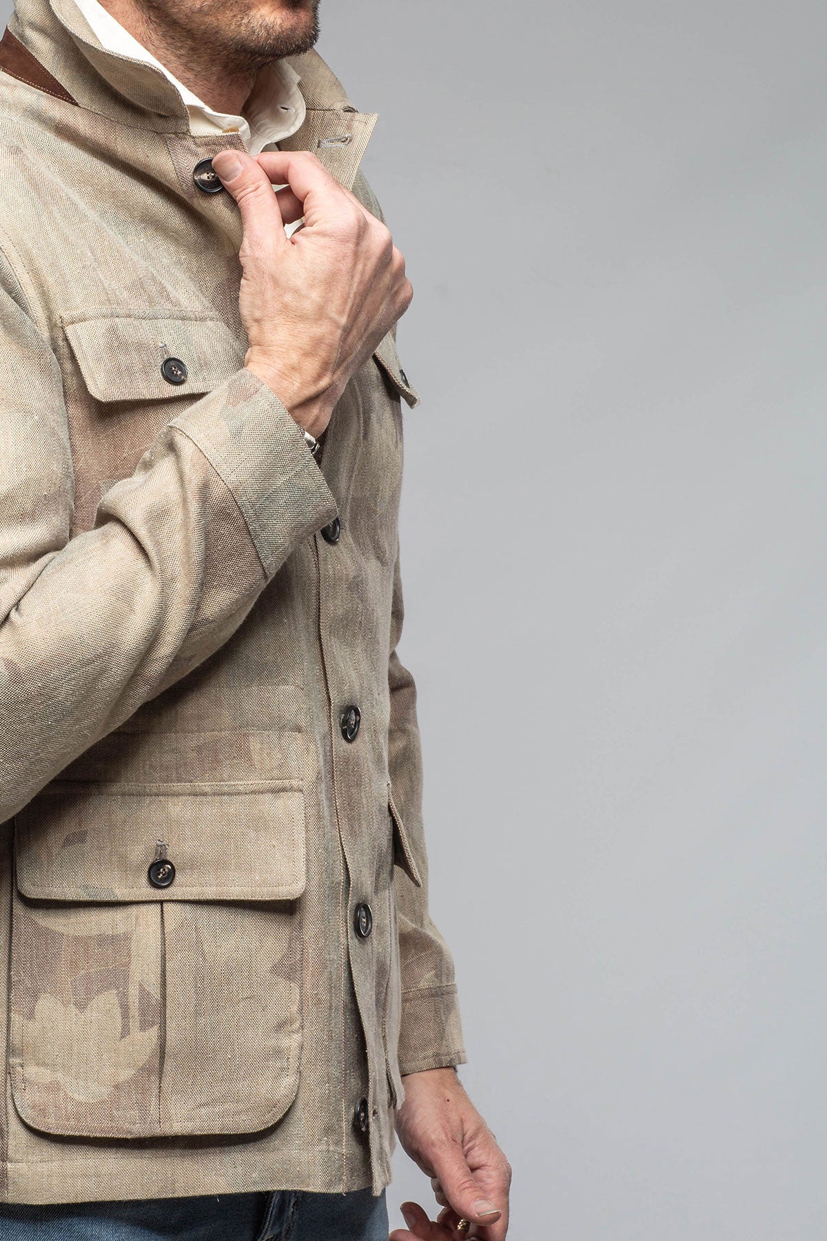 Cuervo Safari Jacket In Printed Canvas - Image 3
