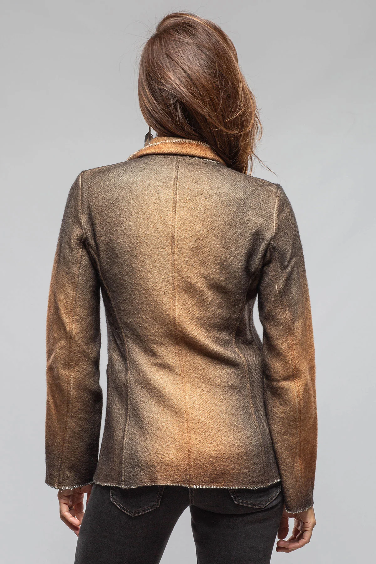 Davi Raw Edge Painted Blazer In Antelope - Image 4