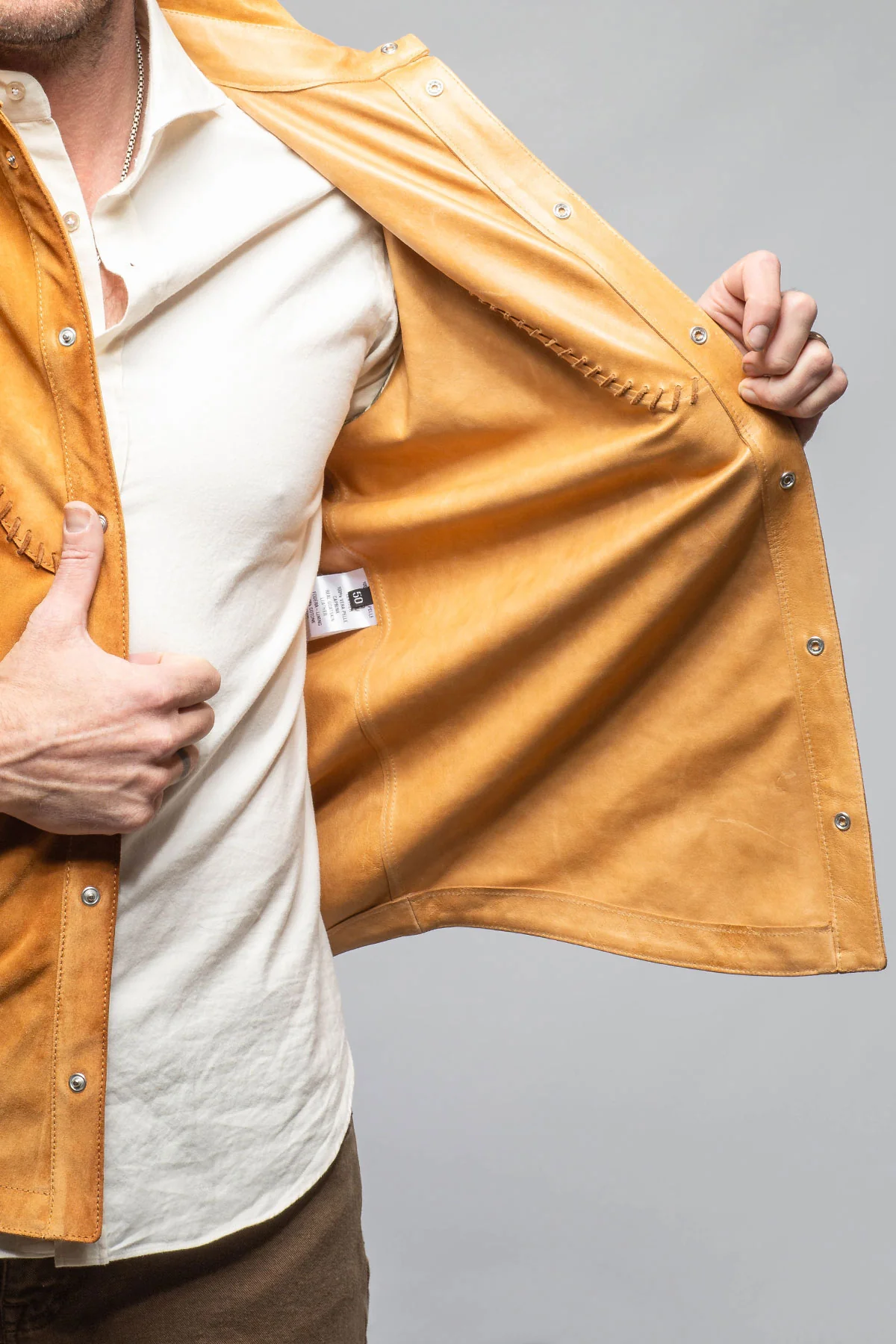 Deleon Buck Stitch Suede Overshirt - Image 7