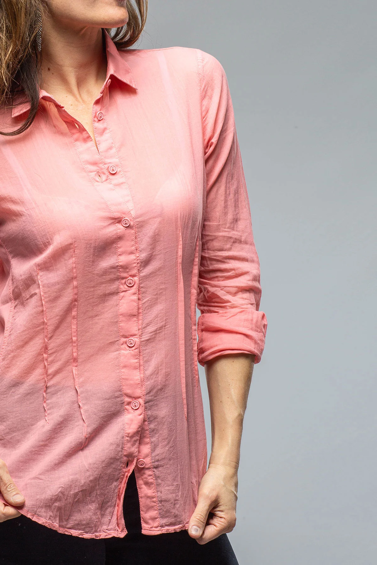 Dessina Darted Shirt In Coral - Image 4