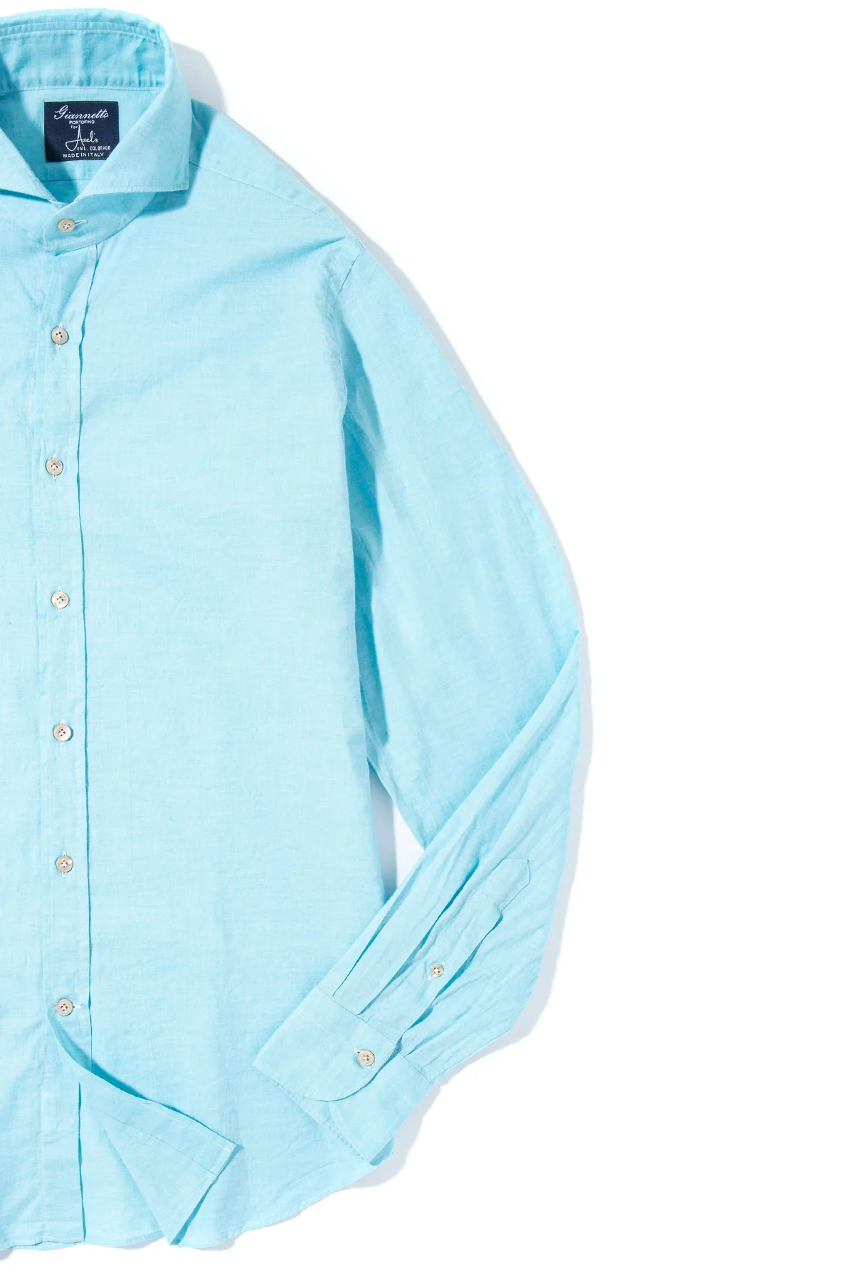 Diablo Cotton Shirt in Turquoise - Image 3