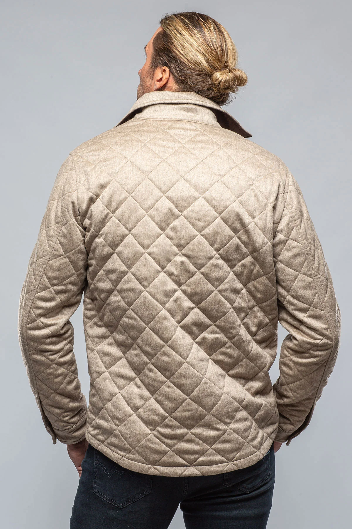 Dutton Quilted Cashmere Jacket in Camel - Image 5