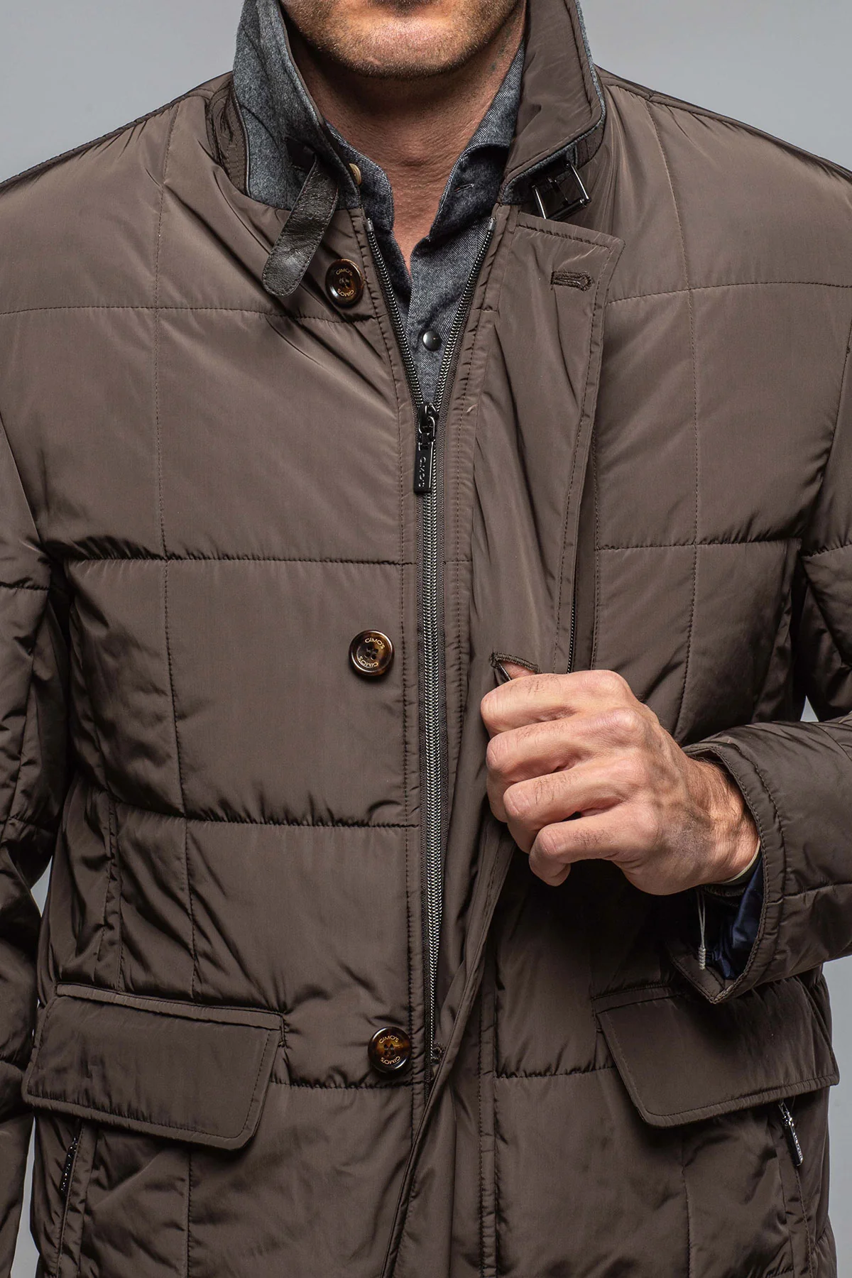 Edison Quilted Jacket In Military - Image 6