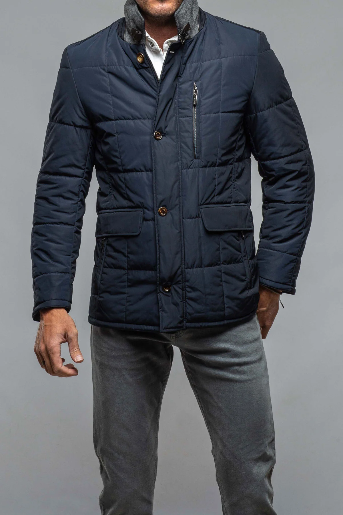 Edison Quilted Jacket Navy - Image 2