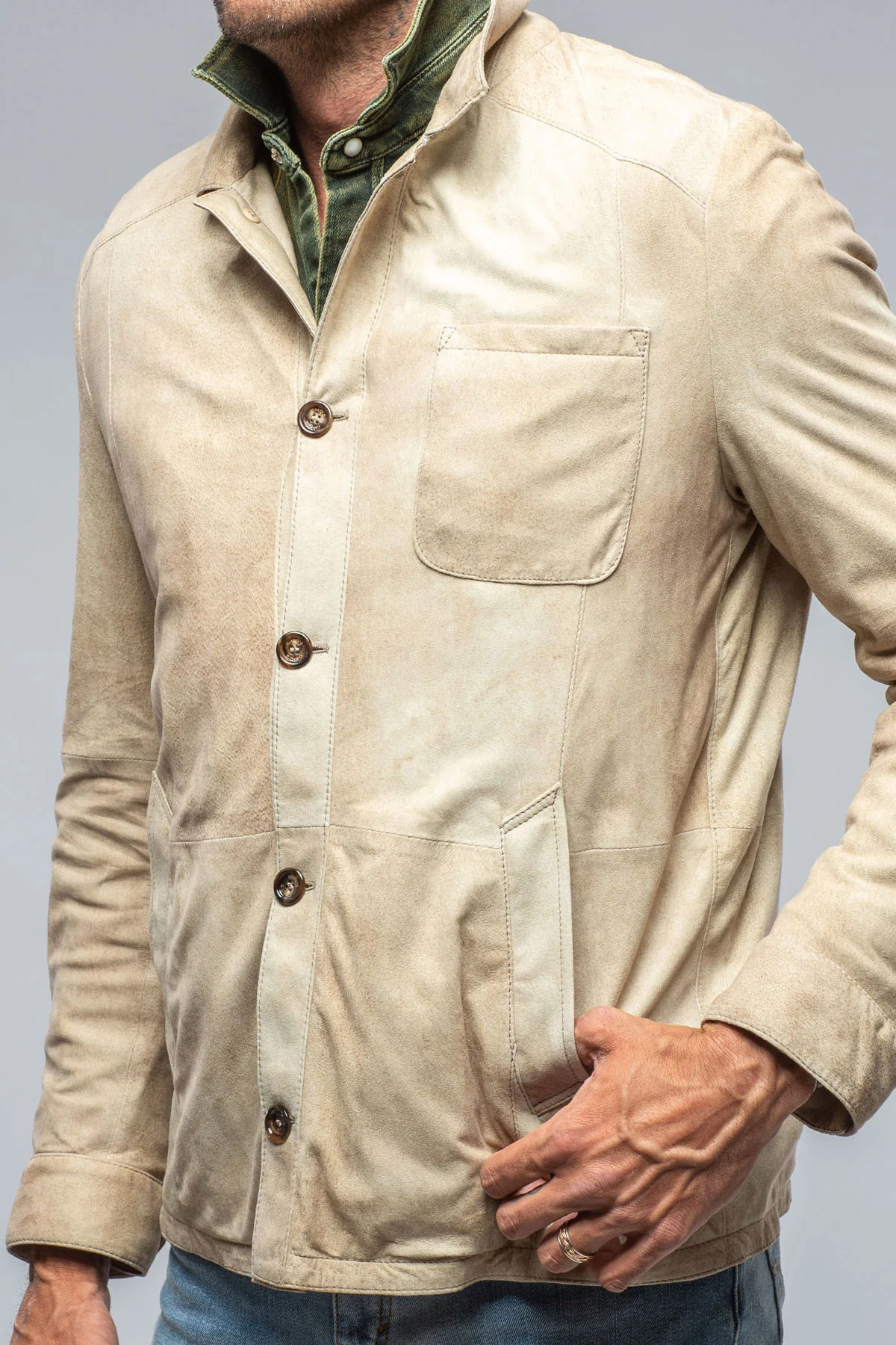 Elk Horn Suede Shirt In Palomino - Image 3