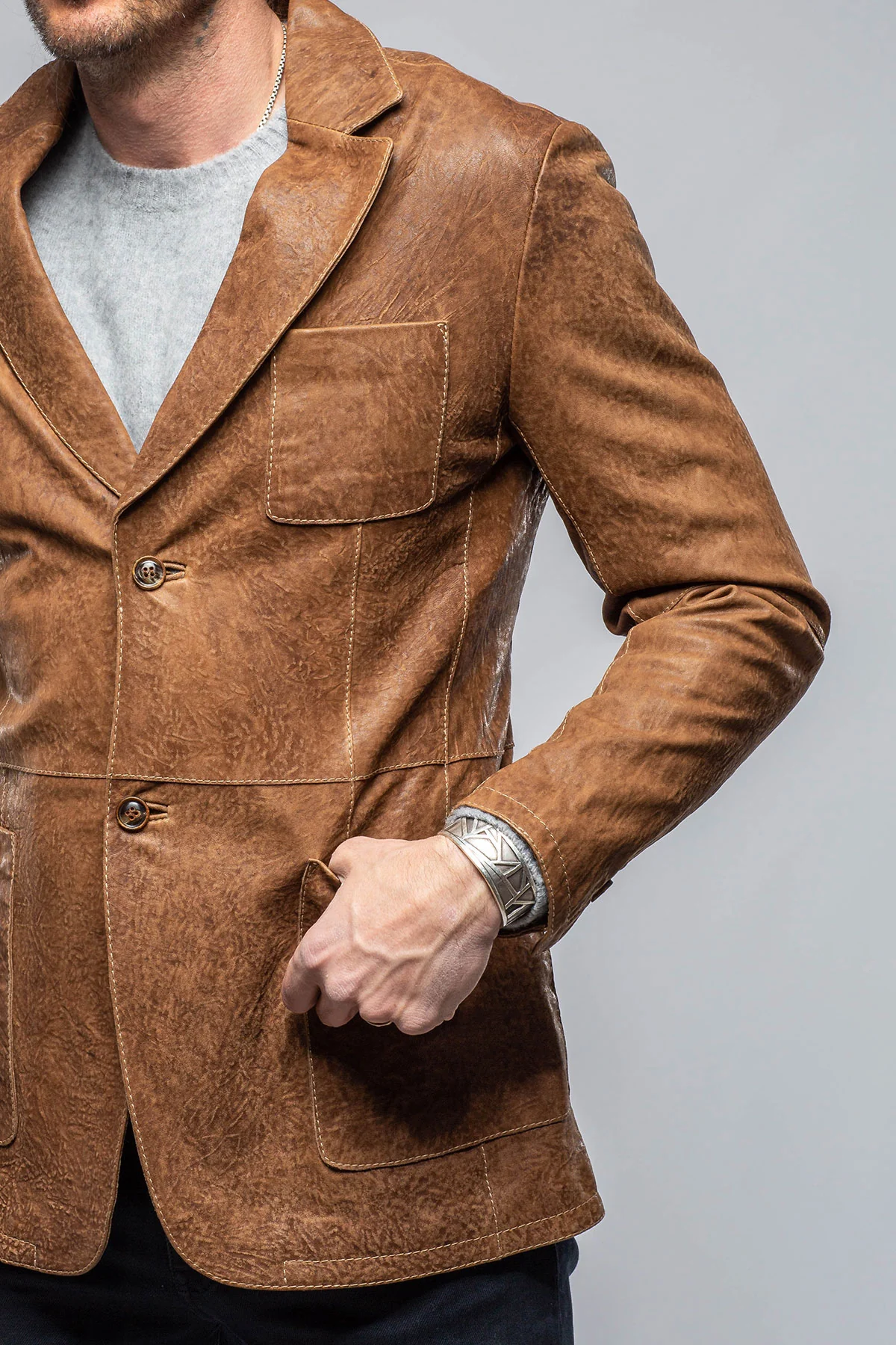 Elliot Leather Blazer - Image 2