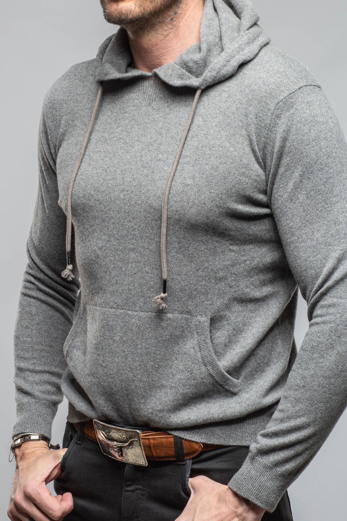 Florio II Cashmere Hoodie In Grey - Image 2