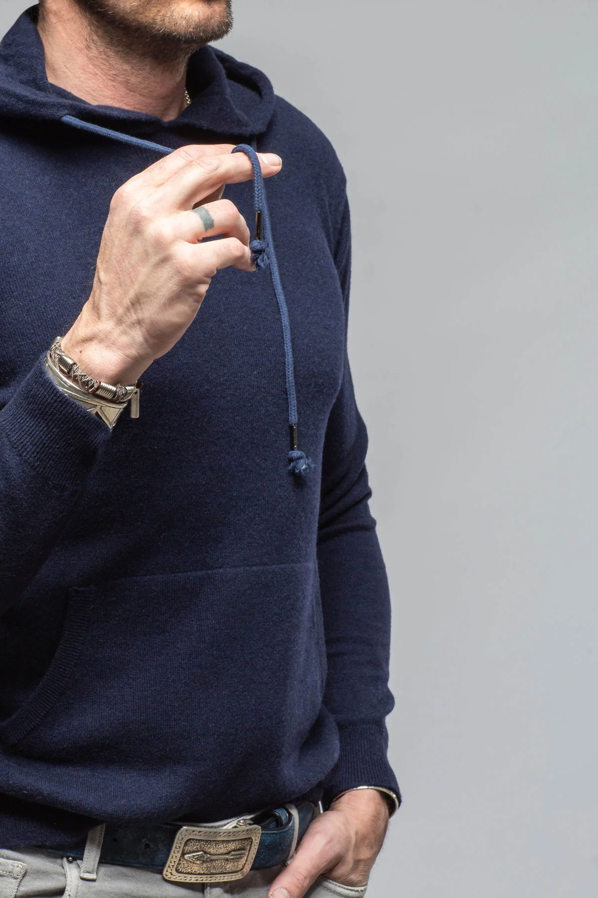 Florio II Cashmere Hoodie In Navy - Image 3