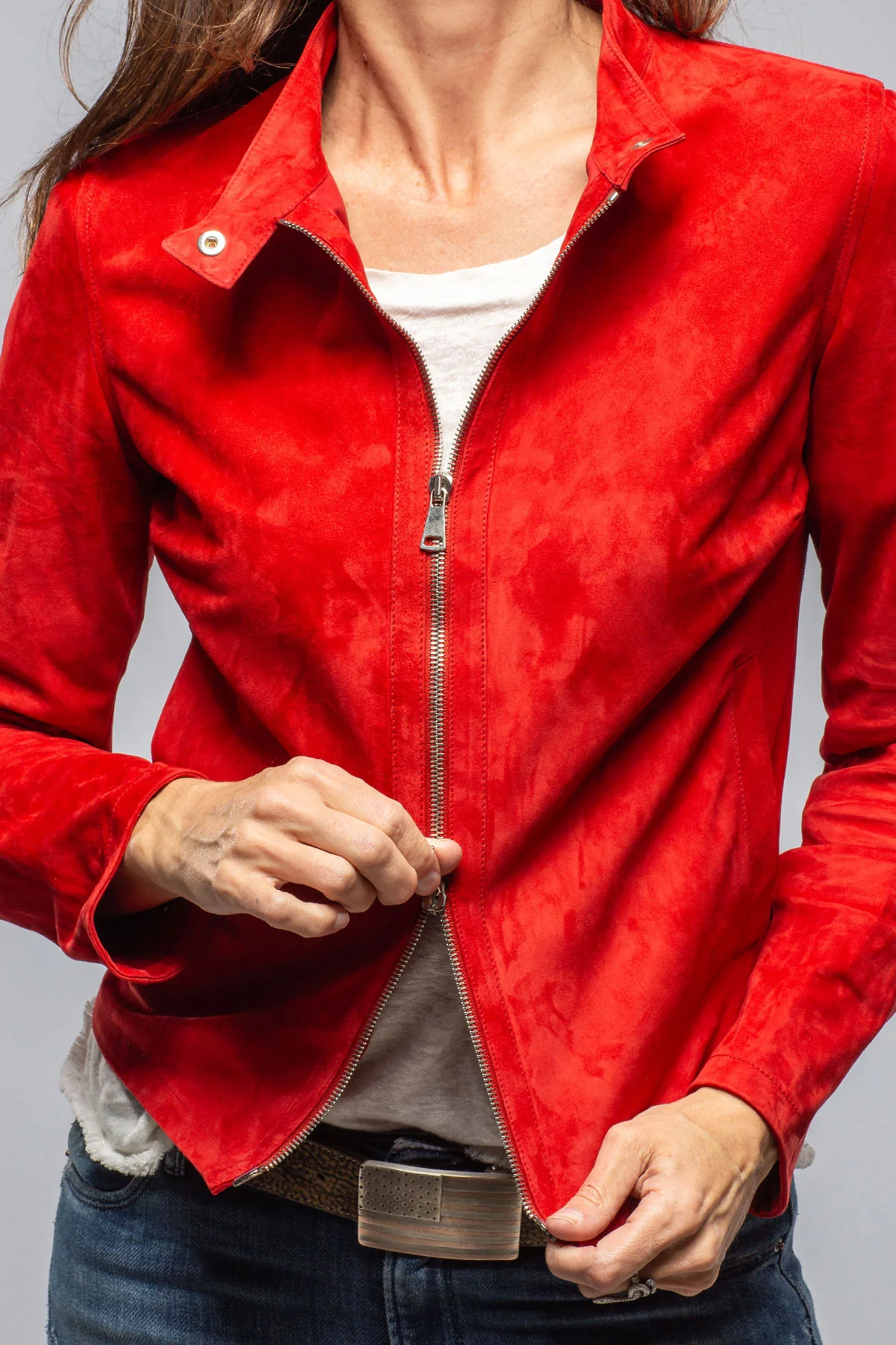 Helen Suede Short Jacket In Rossa - Image 3