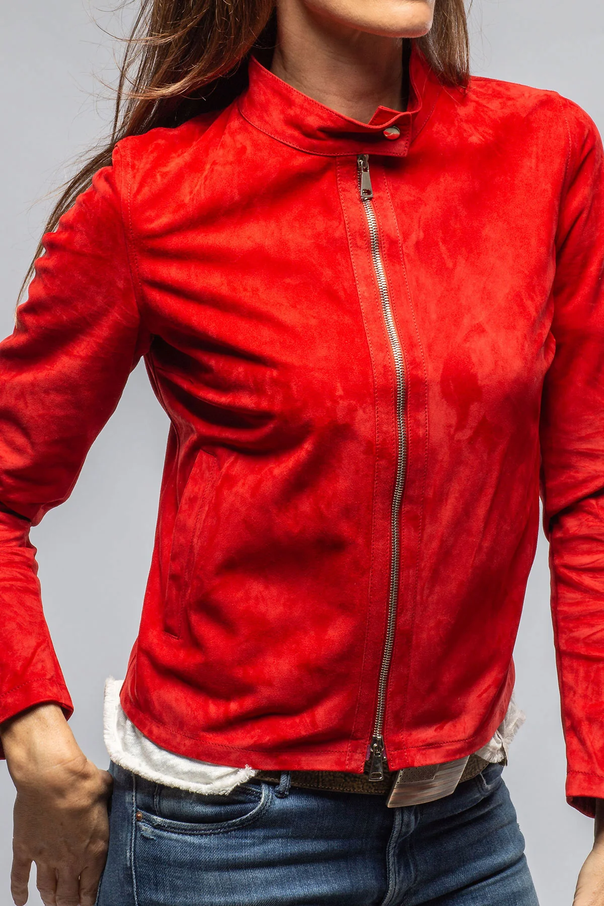 Helen Suede Short Jacket In Rossa - Image 6
