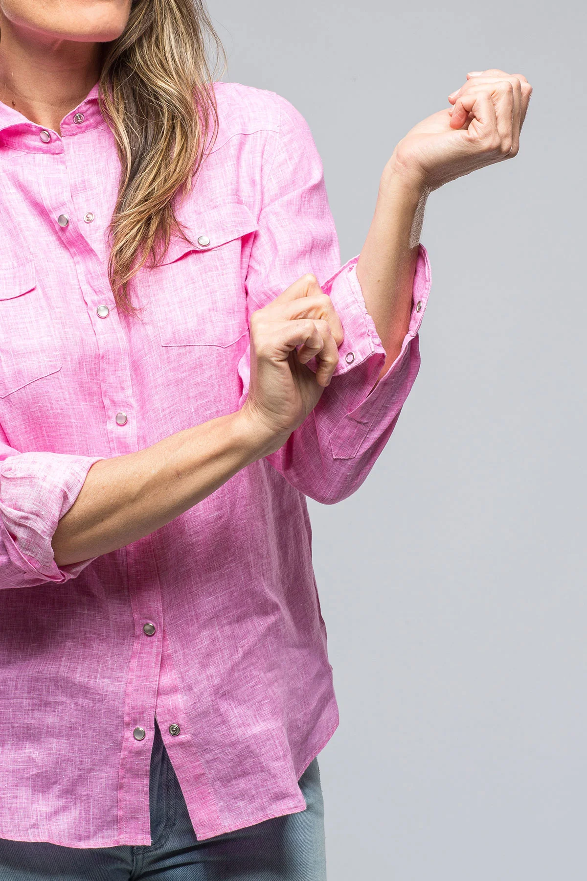 Janie's Soft Touch Linen Shirt In Pink - Image 3