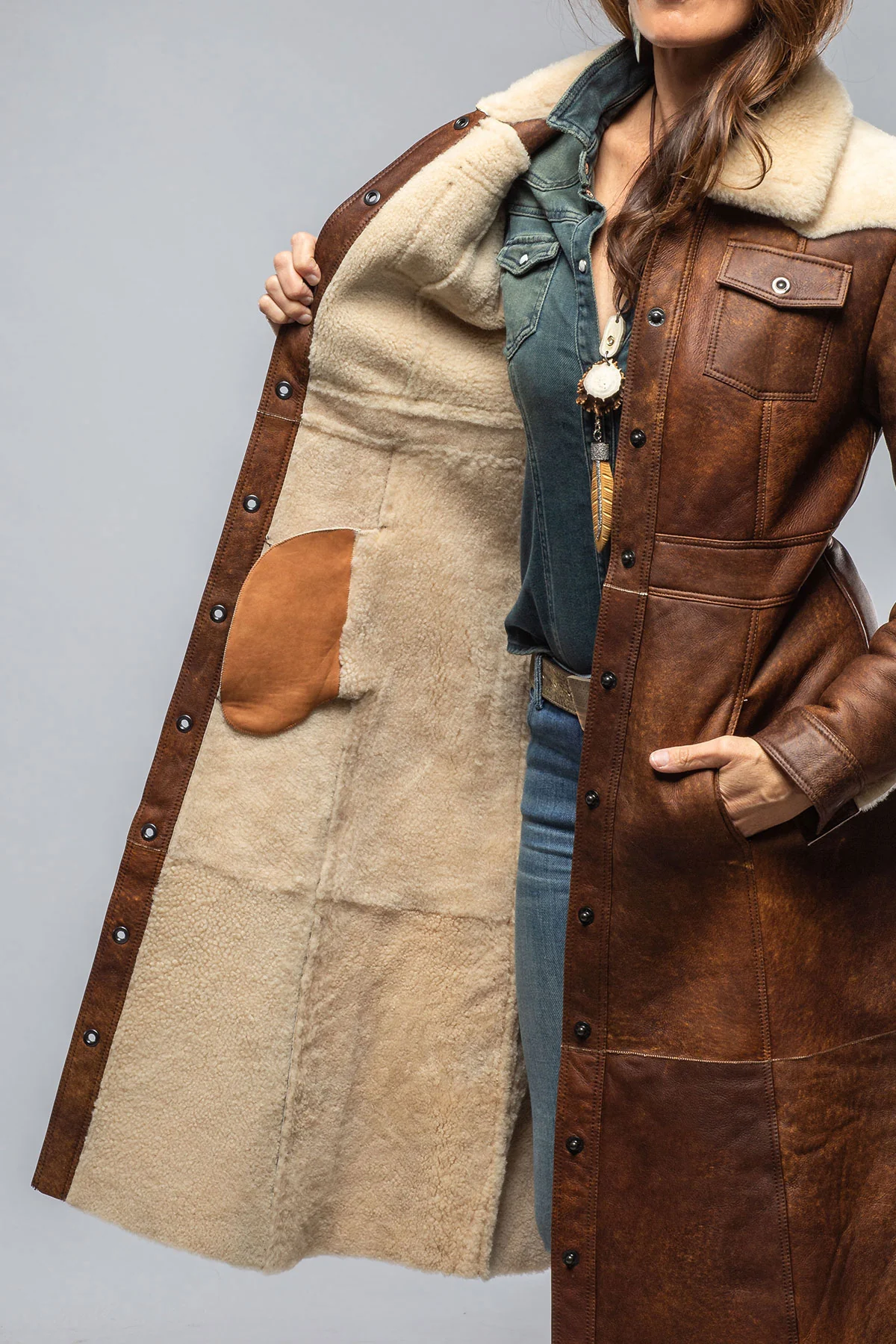 Keli Long Shearling Duster - Image 4