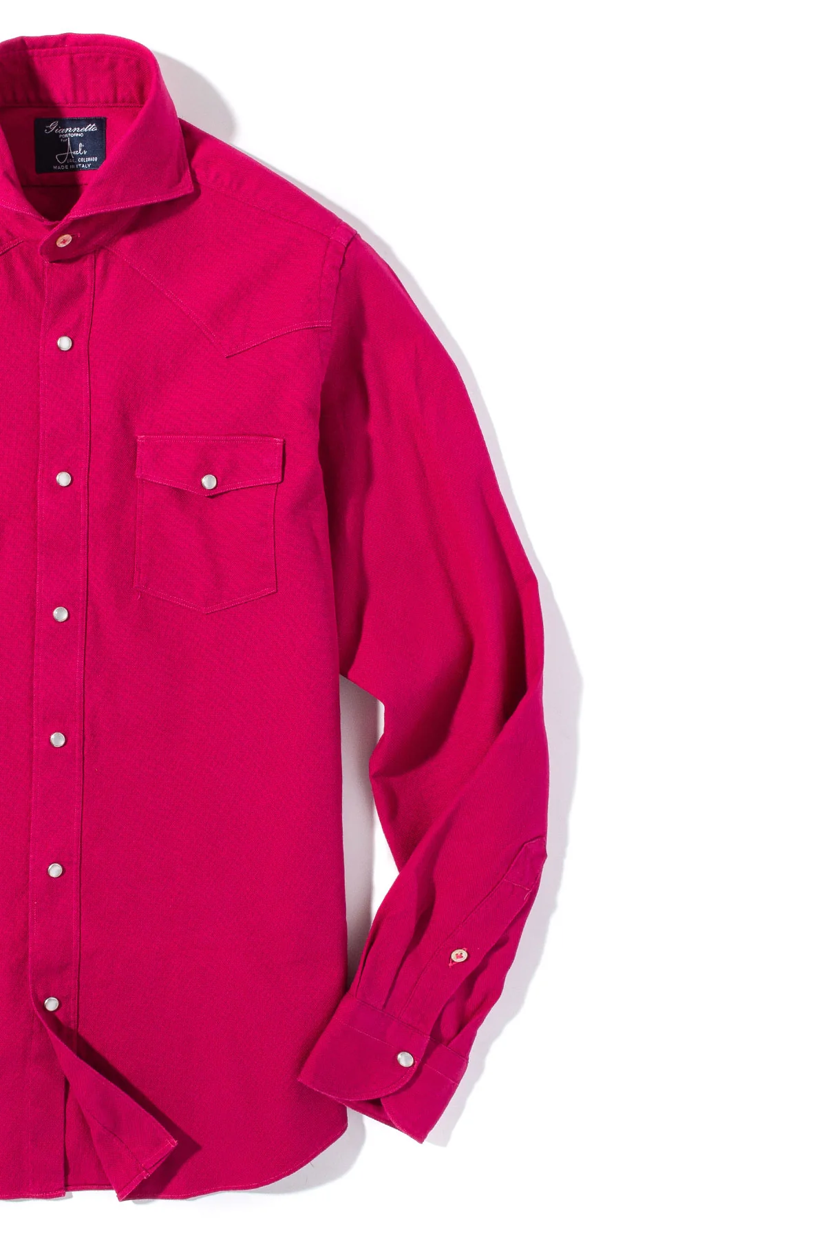 Lourmarin Denim Shirt in Fuchsia - Image 2