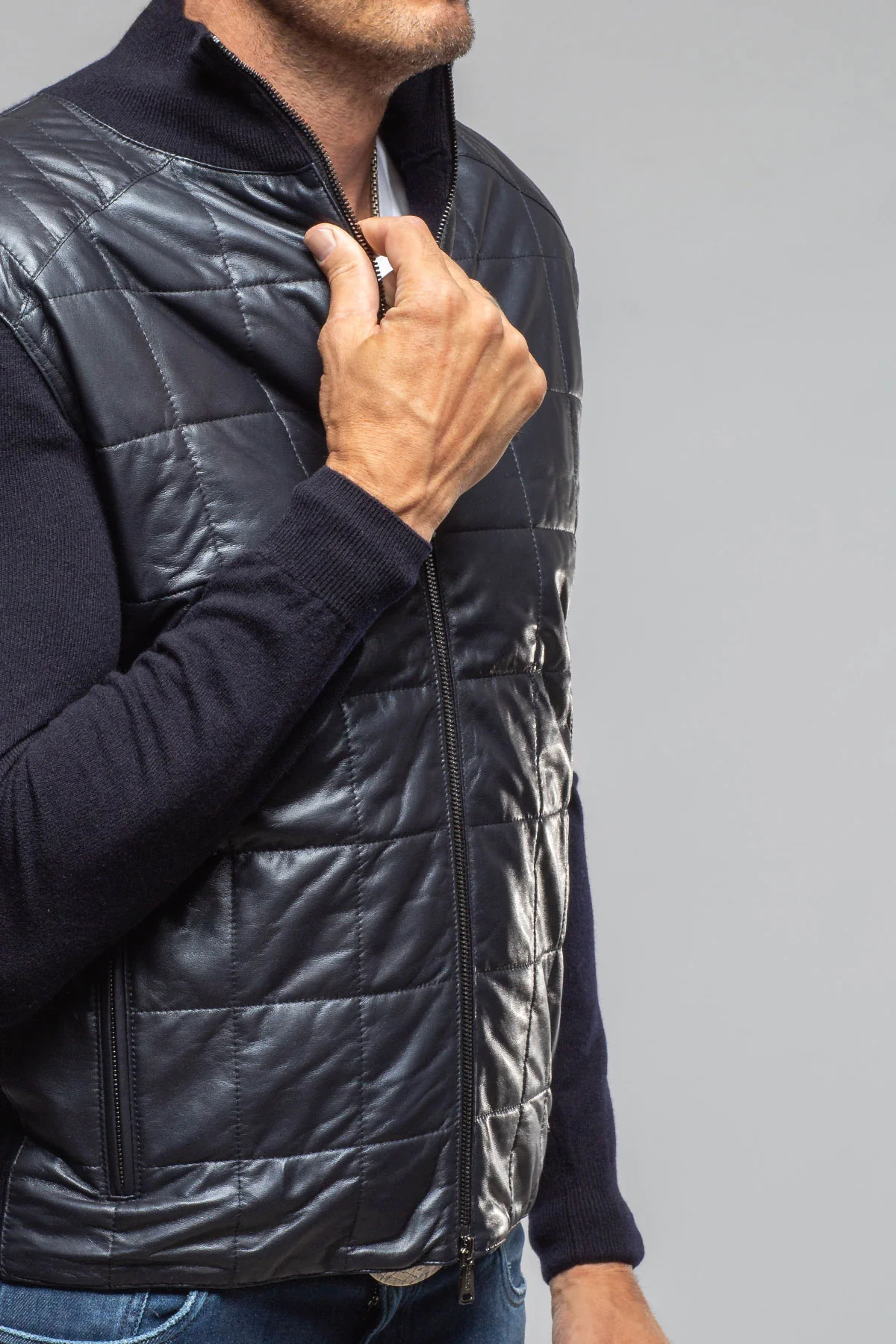 Luge Racer Sweater Jacket In Navy - Image 5