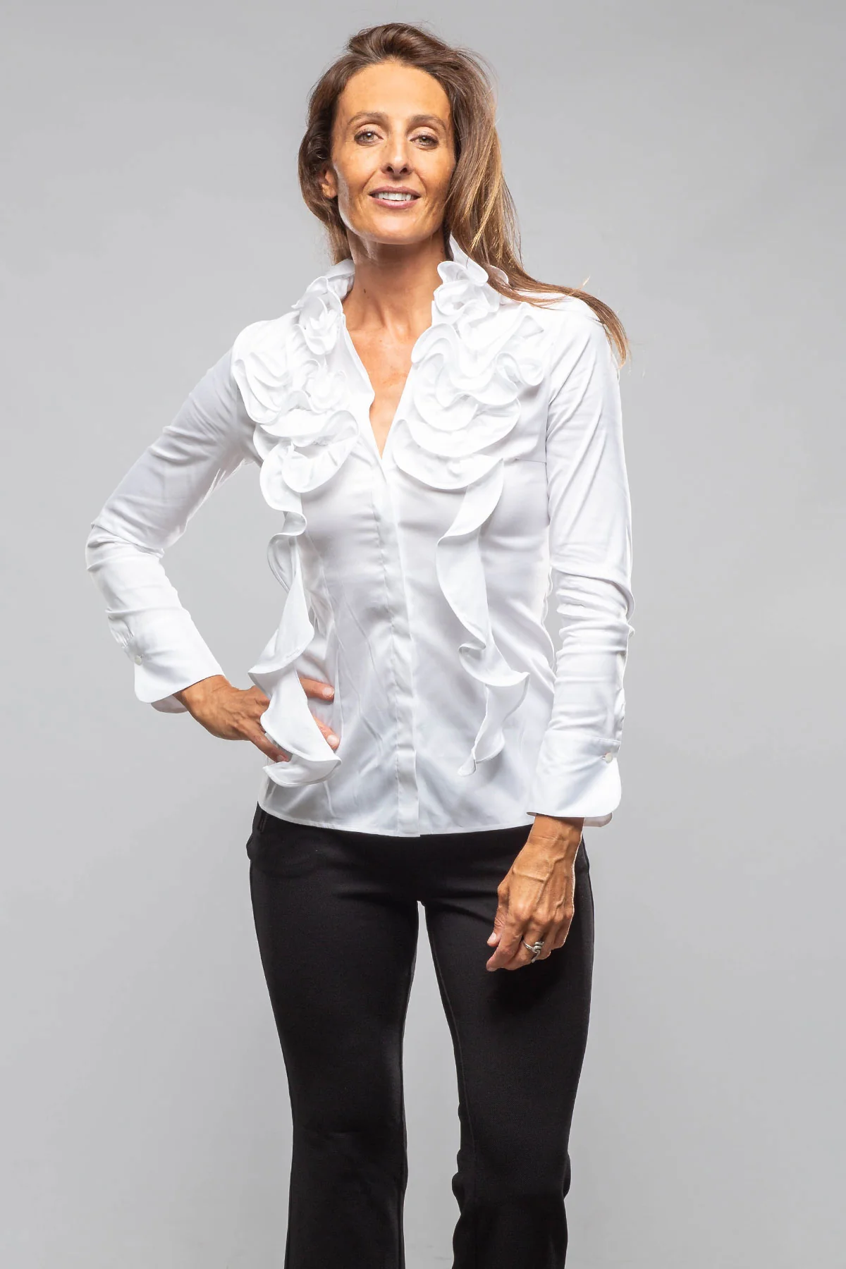 Lyla Ruffle Blouse In White