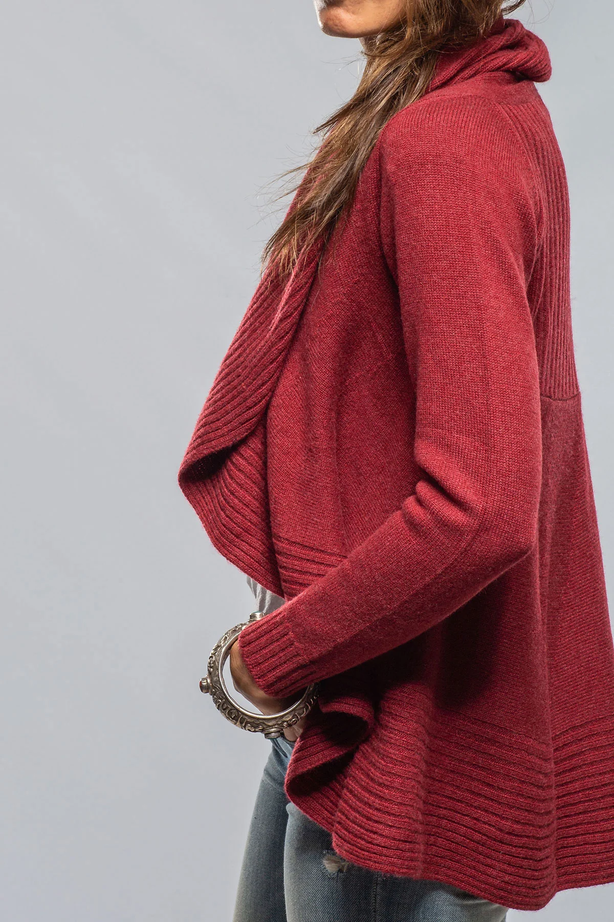 Margot Cashmere Open Cardigan In Rust - Image 4
