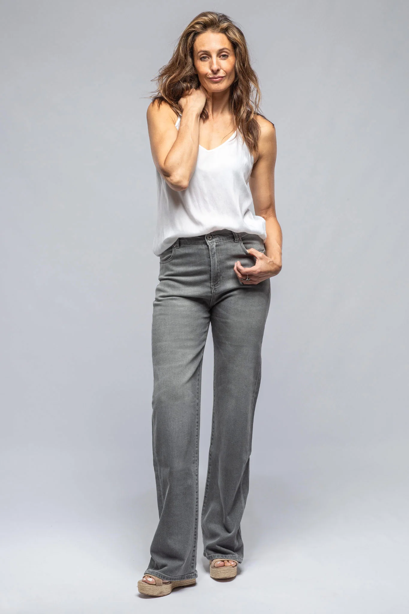 Martina High Rise Wide Leg Jean In Grey - Image 3