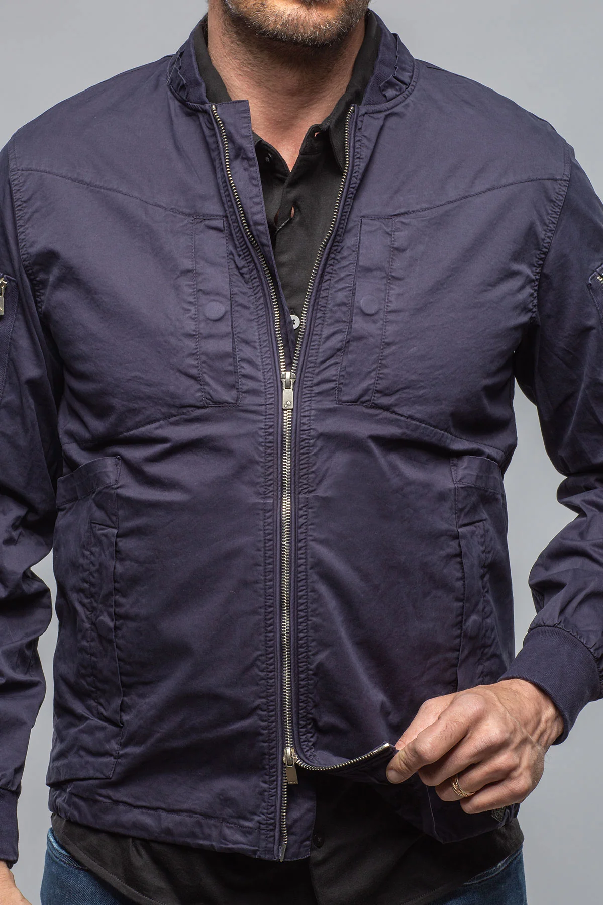 Nauru Cargo Jacket In Dark Navy - Image 3