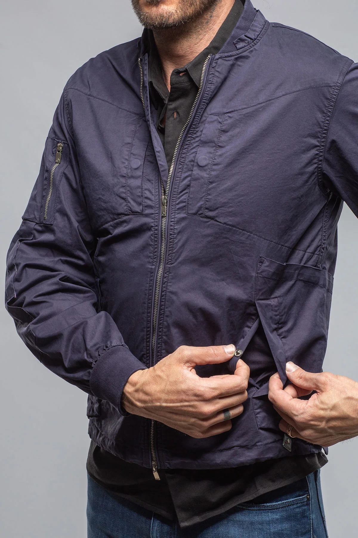Nauru Cargo Jacket In Dark Navy - Image 6