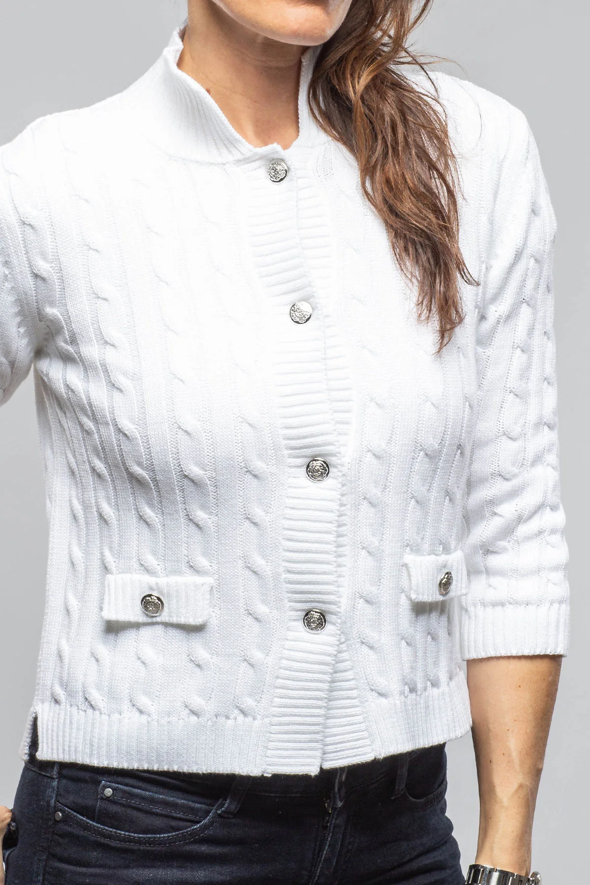 Naxos Short Sweater In White - Image 5