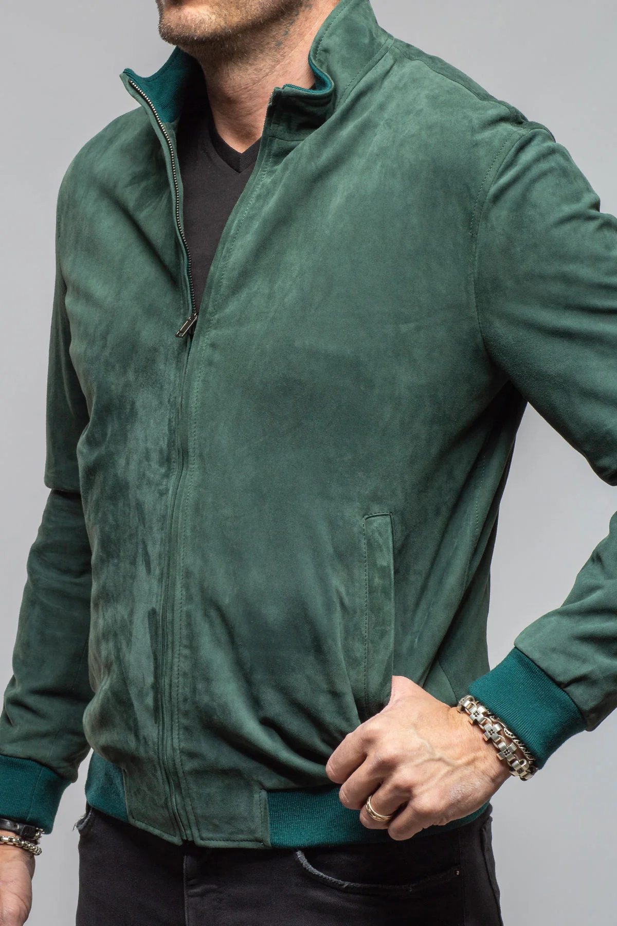 Barnes Suede Baseball Jacket - Image 2