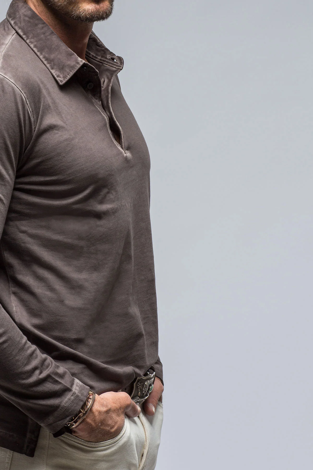 Newport Cotton Polo in Basalt - Image 4