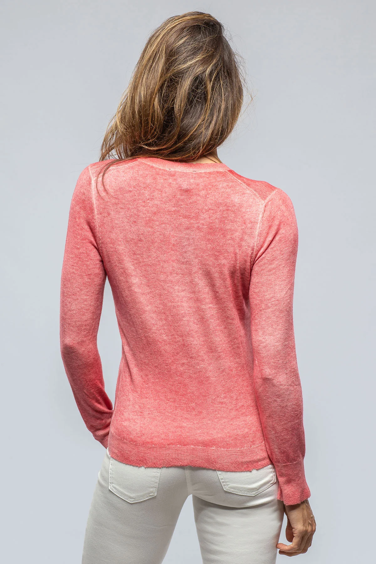 Pari V-Neck Sweater In Persimmons - Image 3