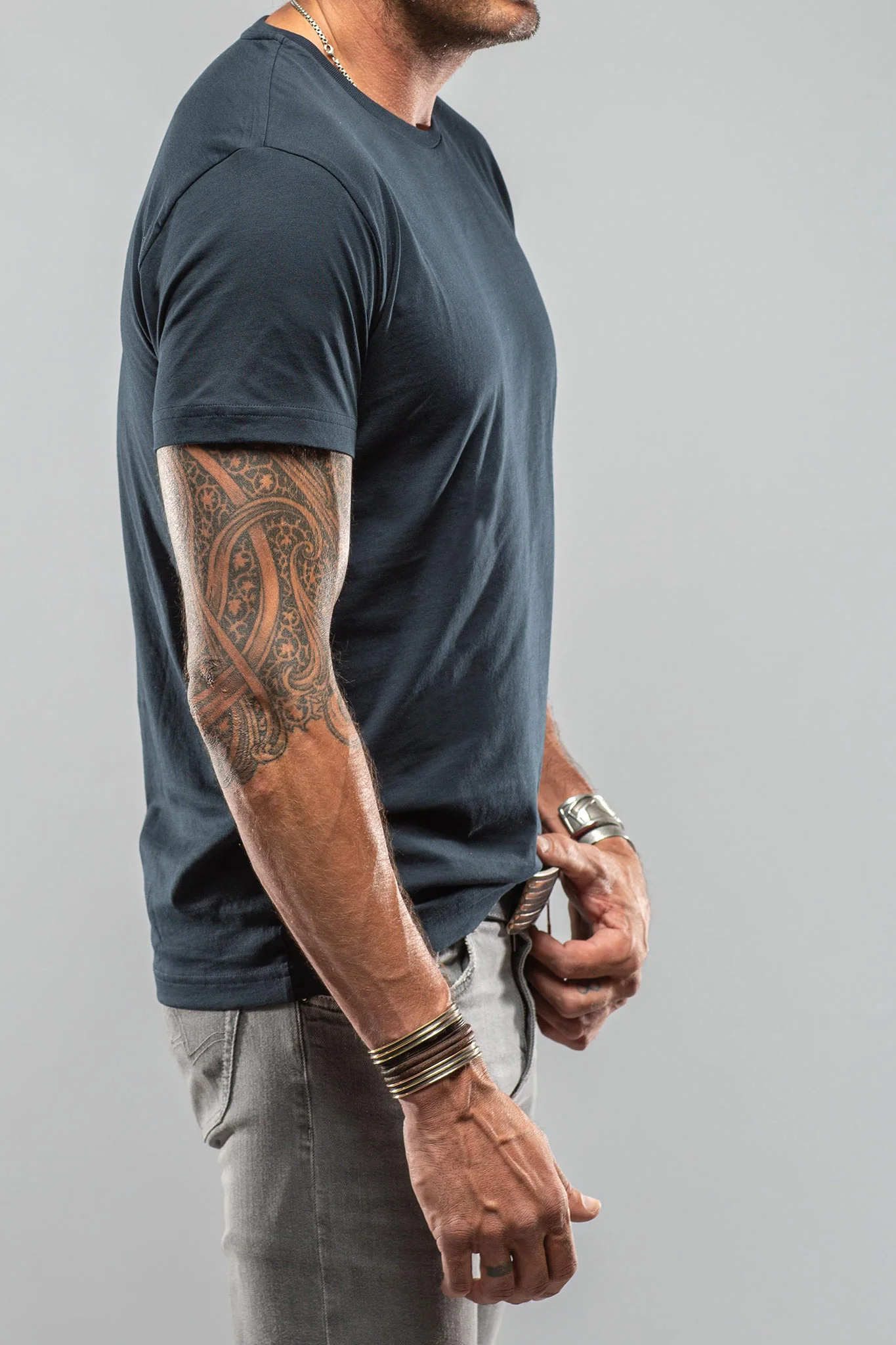Pismo Cotton Tee In Navy - Image 3
