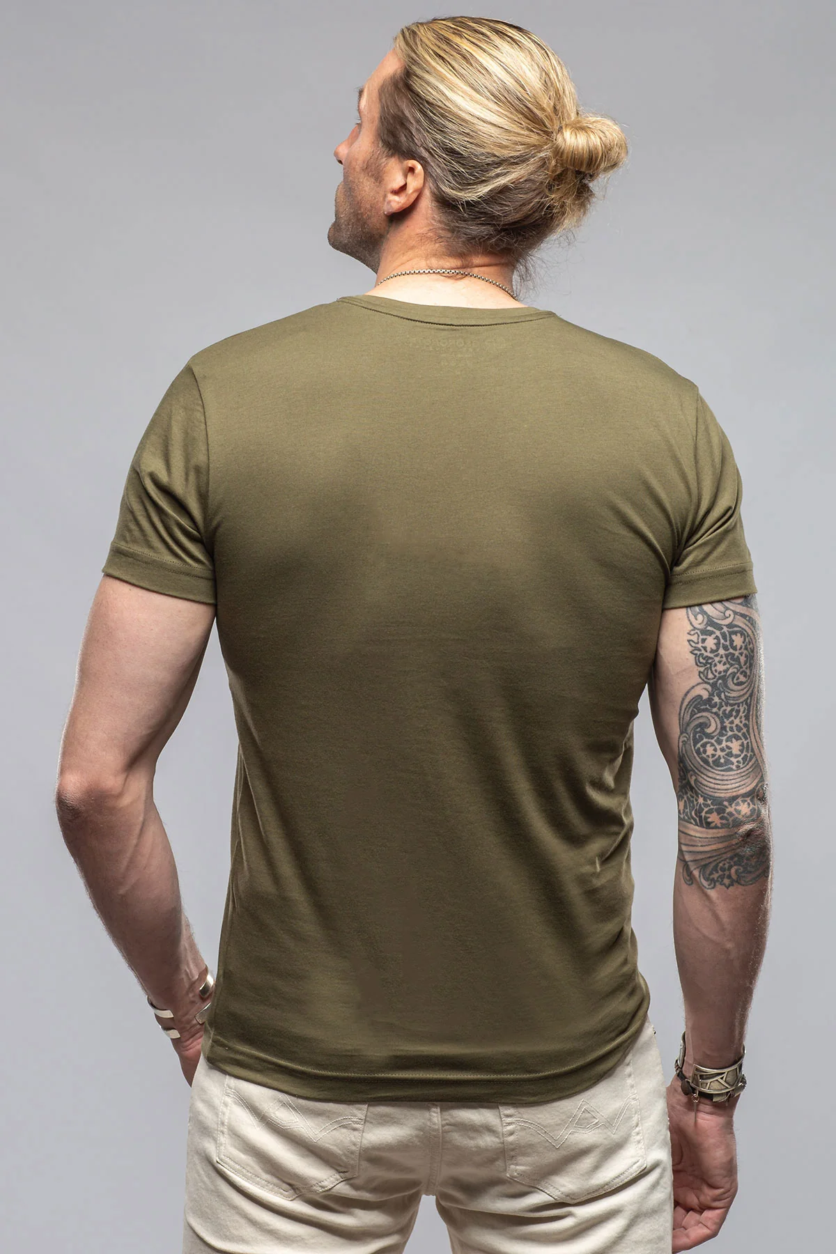 Pismo Cotton Tee In Olive - Image 3