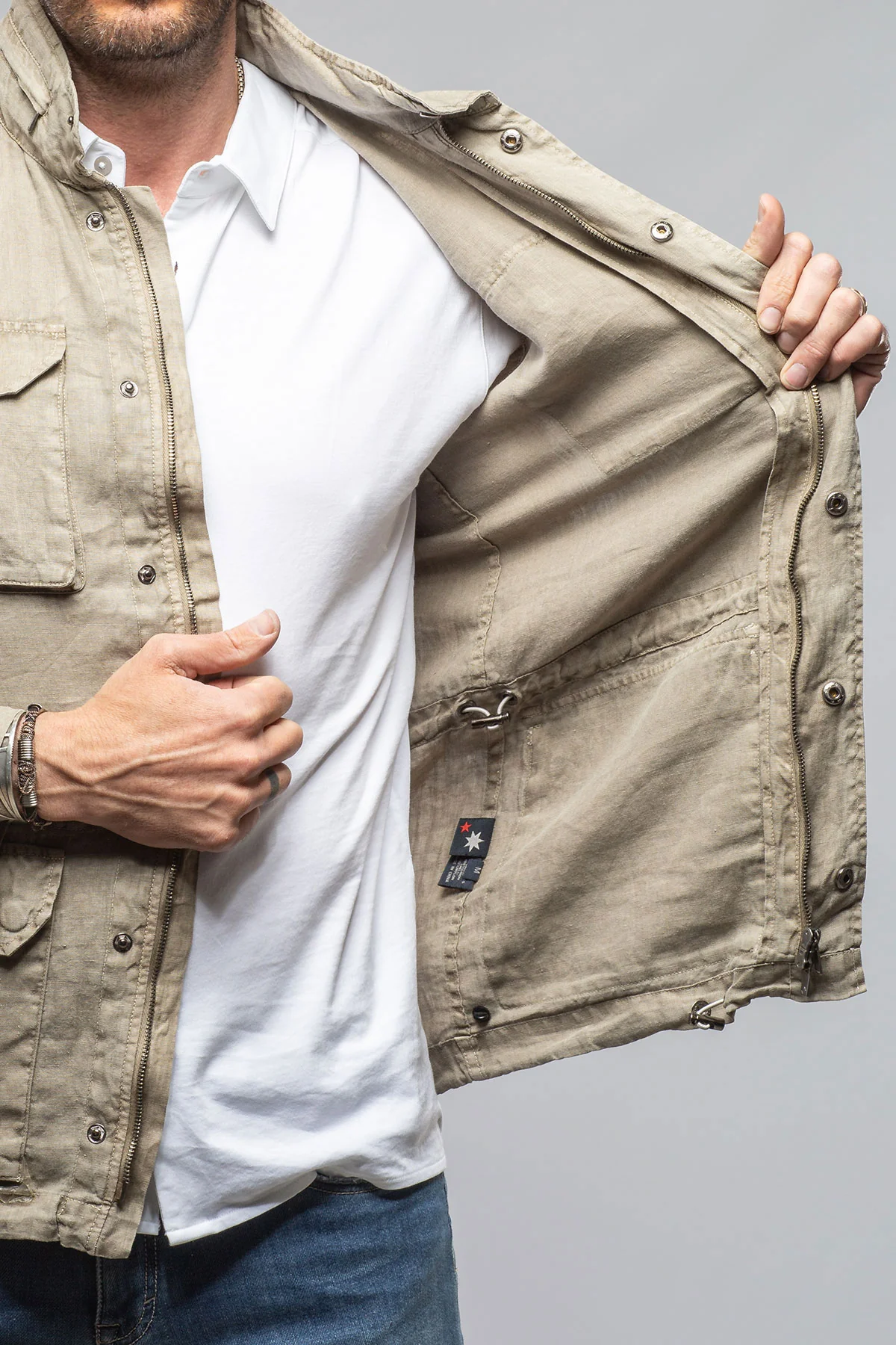 Savu Linen Jacket In Greige - Image 3