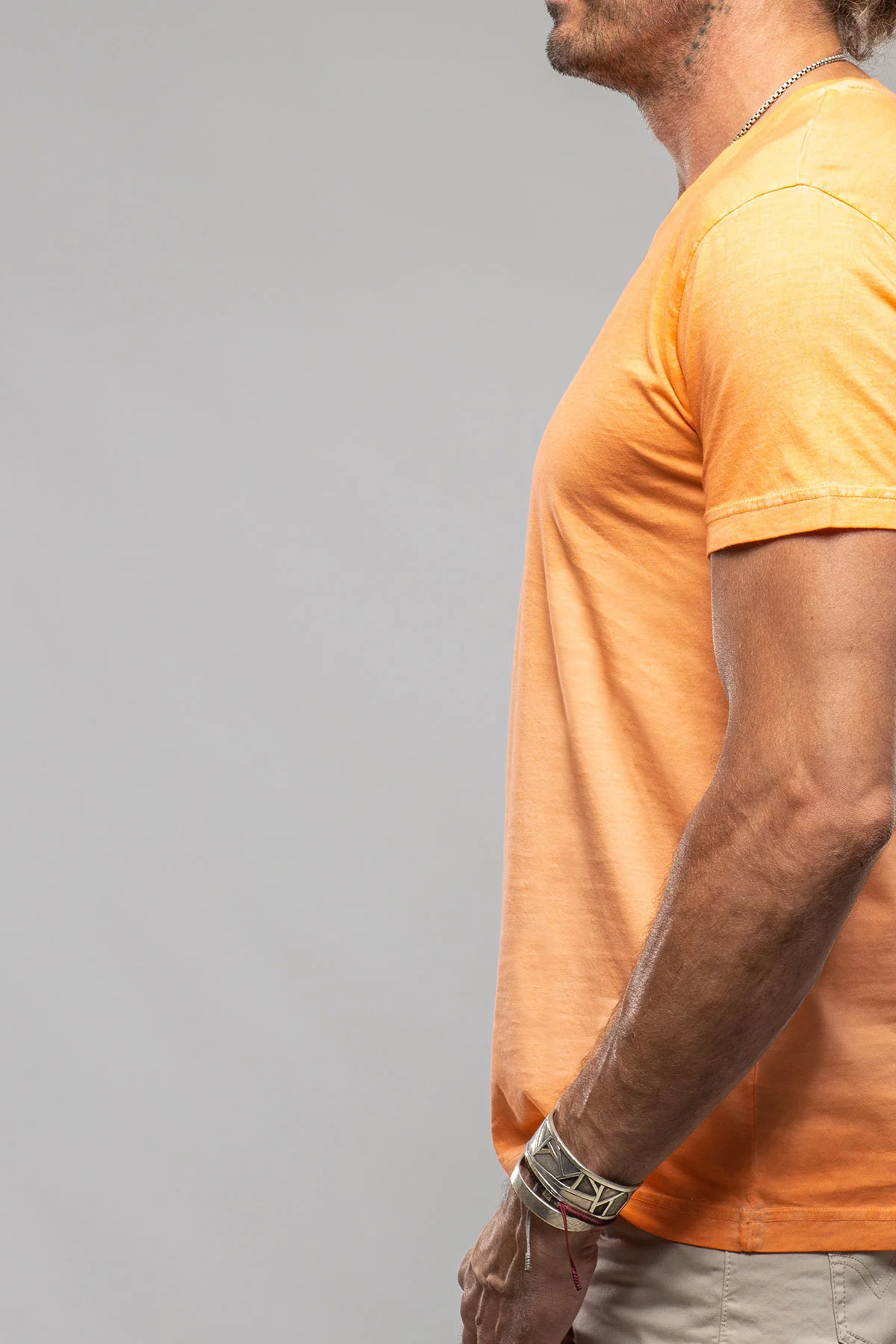 Siena Cotton V Neck In Orange - Image 3