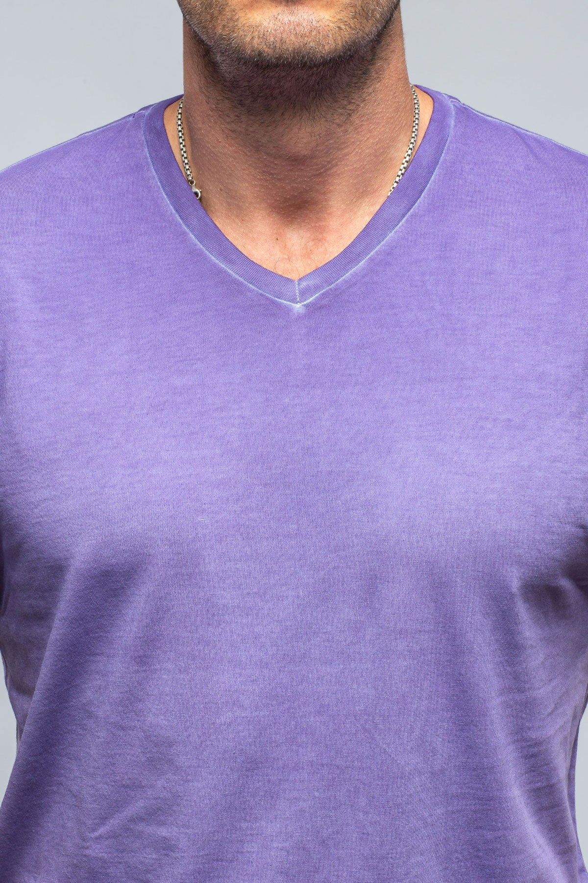 Siena Cotton V Neck In Purple - Image 2