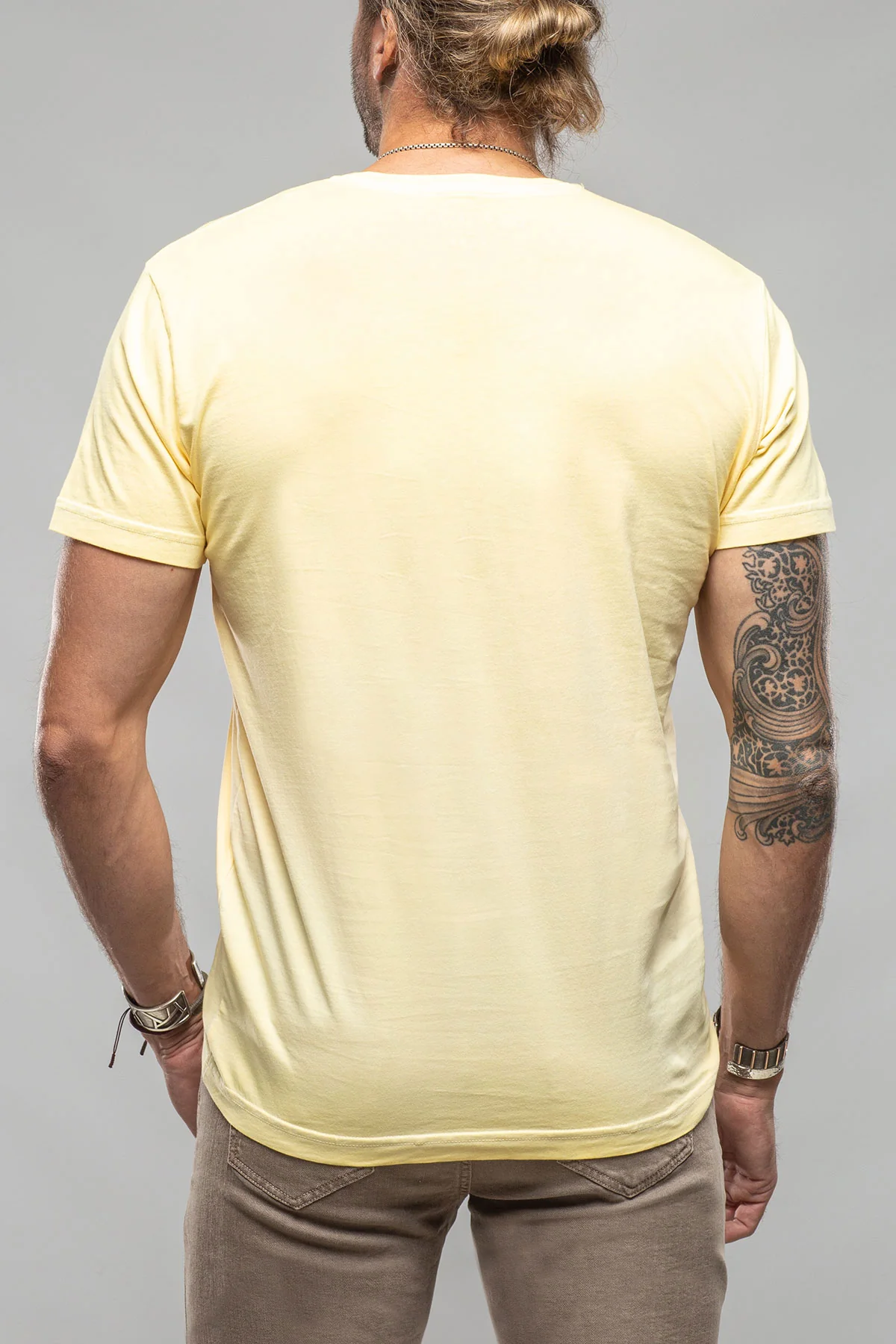 Siena Cotton V Neck In Yellow - Image 2